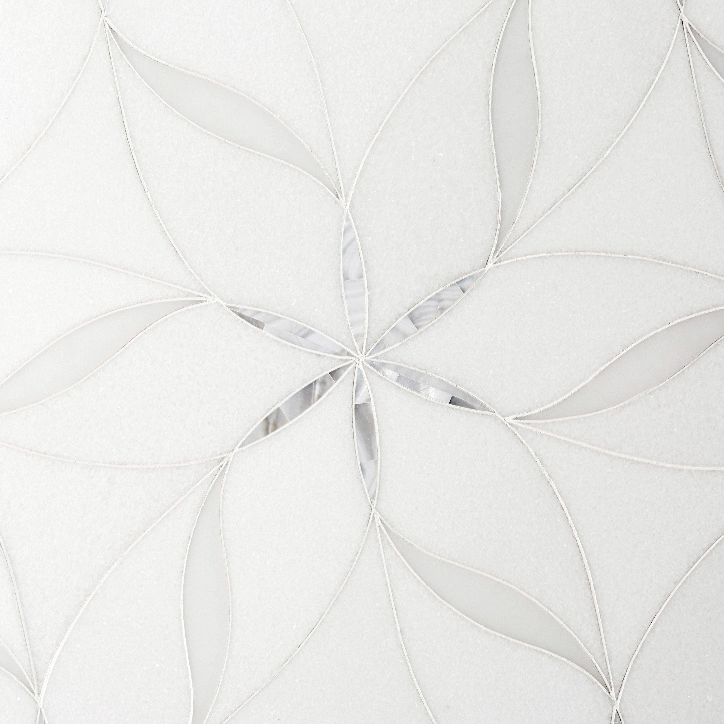 Leilani Thassos Mother of Pearl Waterjet Marble Mosaic