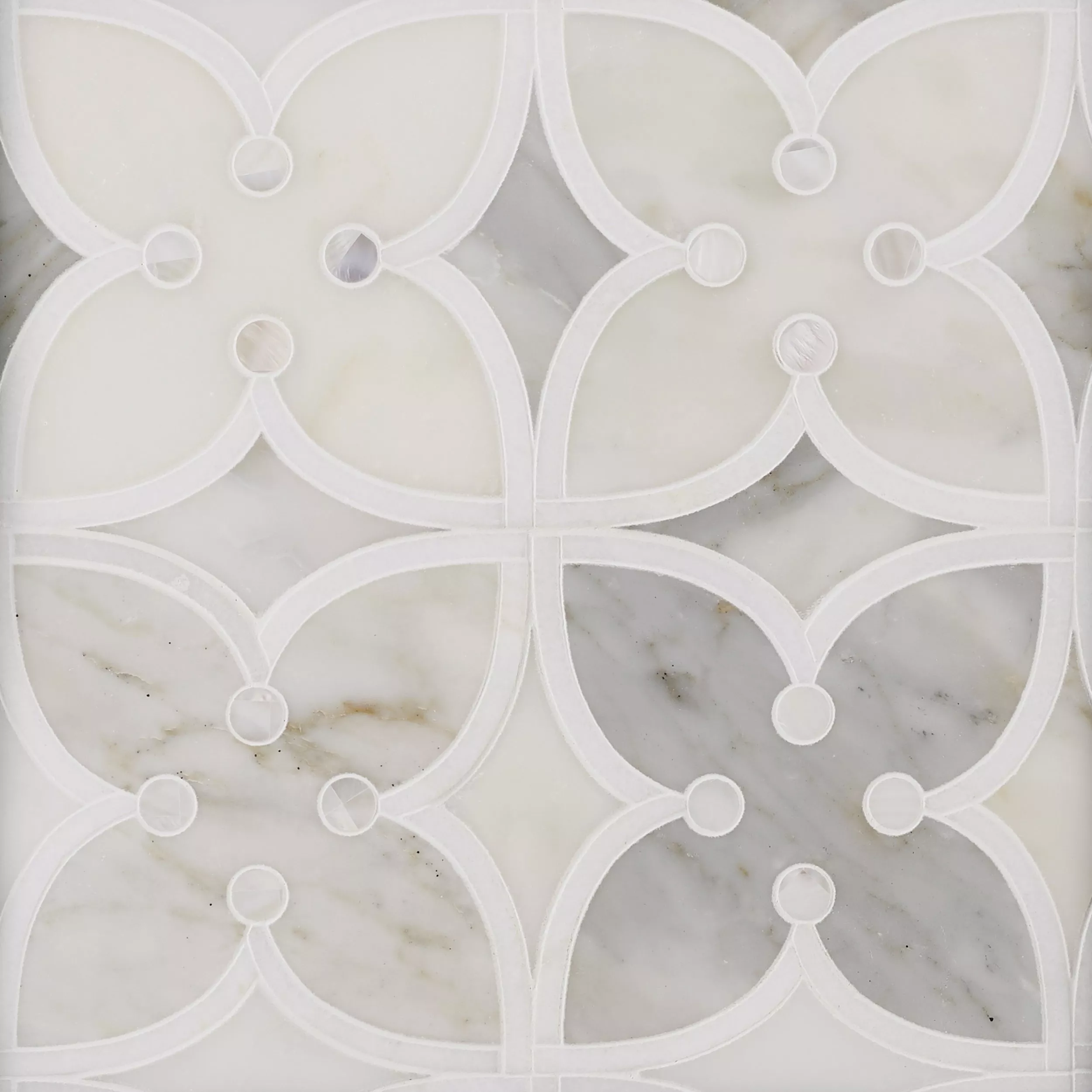 Jasmine II Calacatta Mother of Pearl Thassos Mosaic