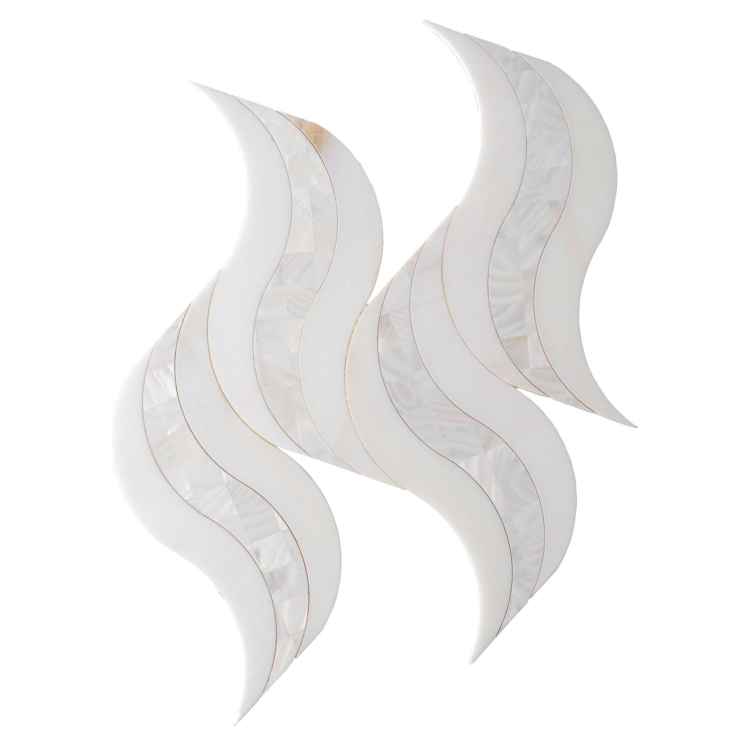 Hydra II Calacatta Mother of Pearl Waterjet Marble Mosaic