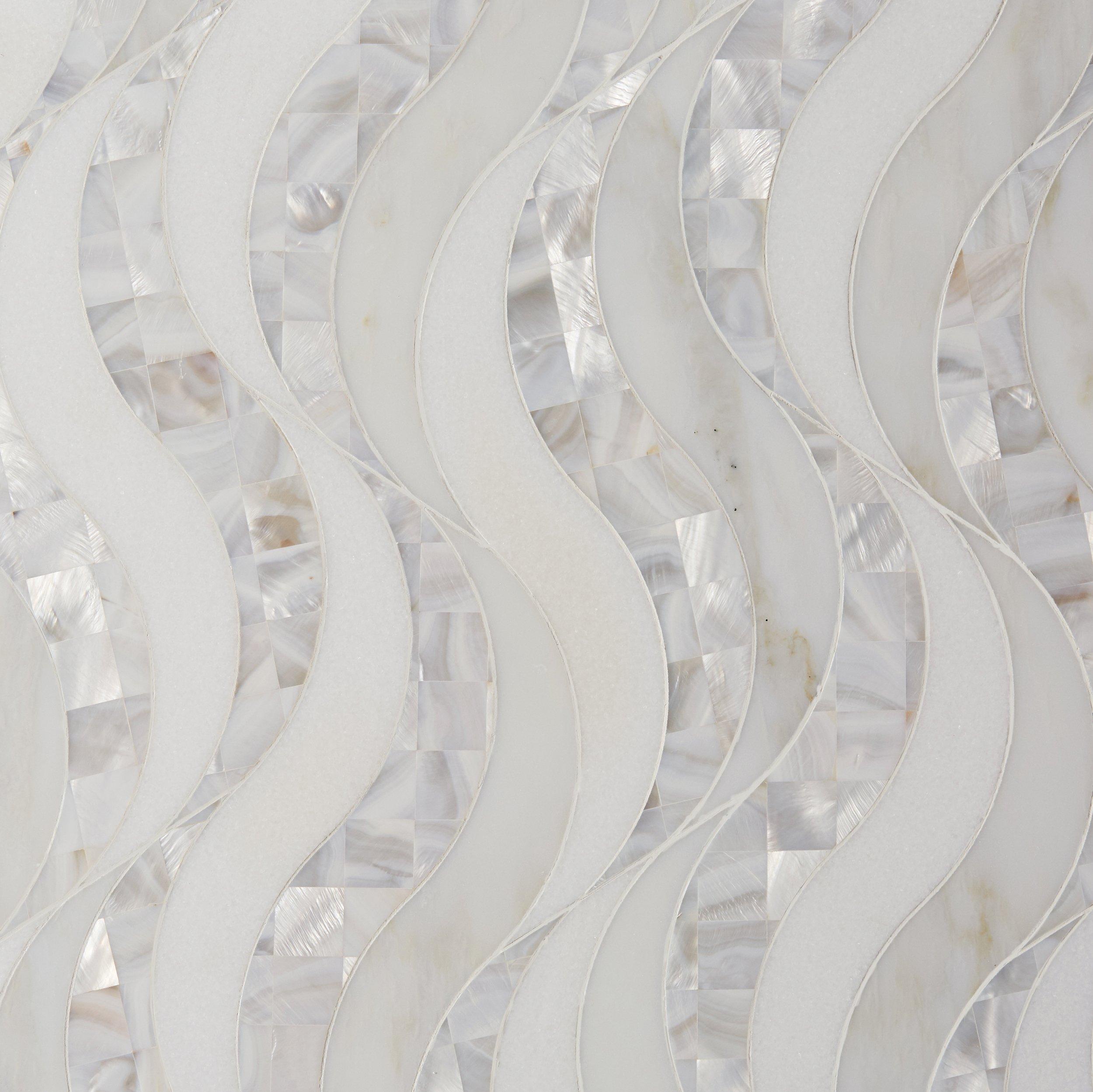 Hydra II Calacatta Mother of Pearl Waterjet Marble Mosaic