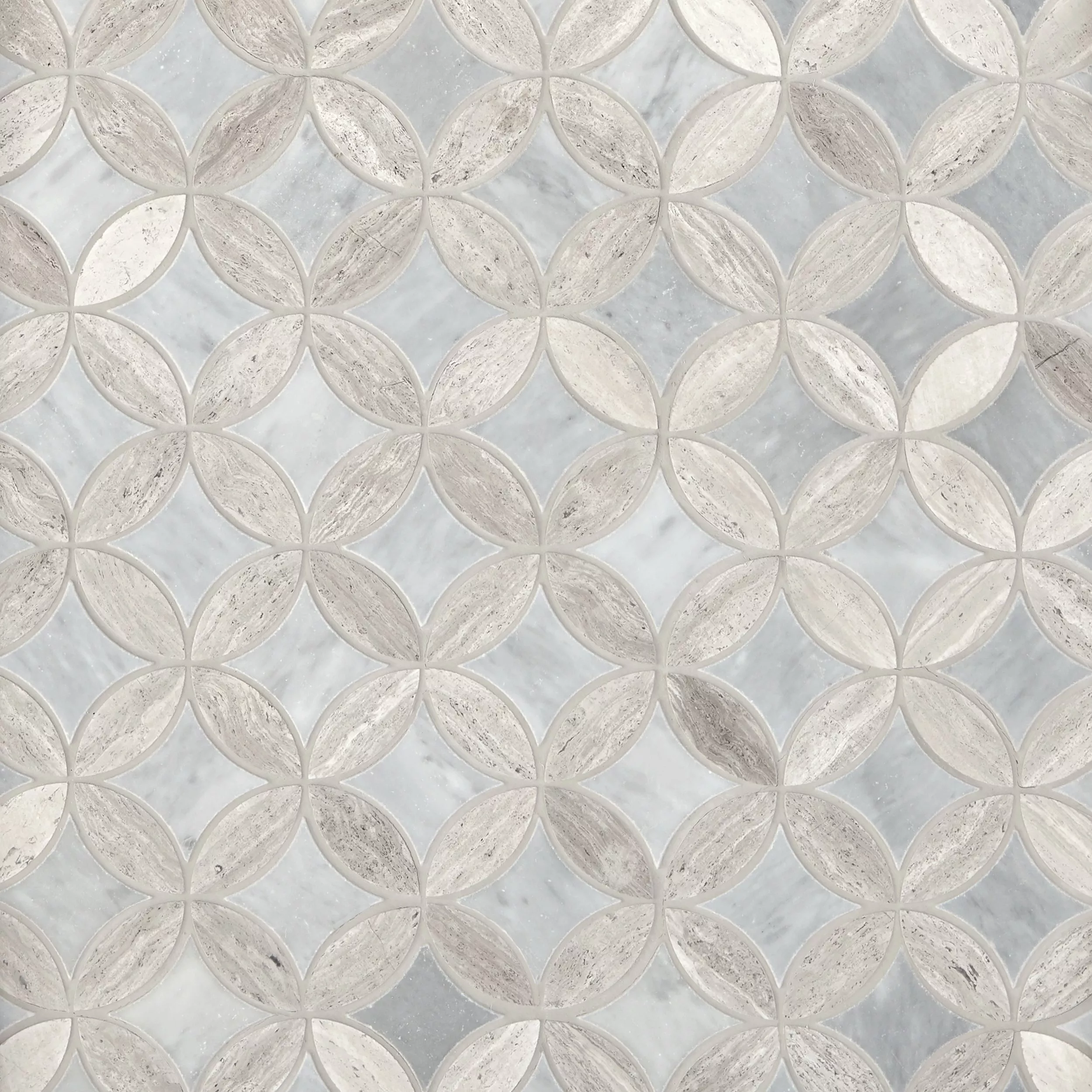 Valentino Bardiglio Tulip II Polished Marble Mosaic | Floor and Decor