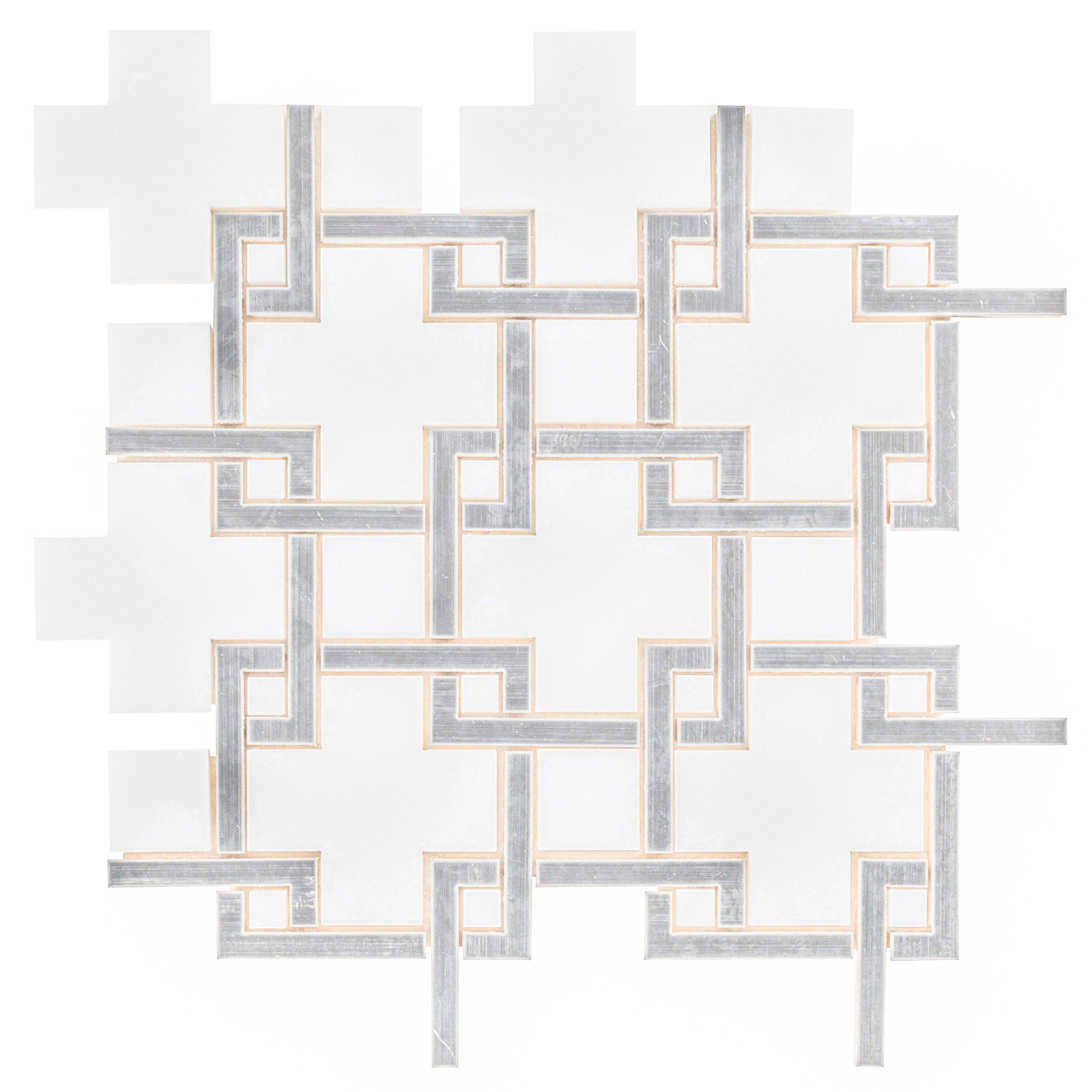 Vector Royal White Waterjet Marble Mosaic