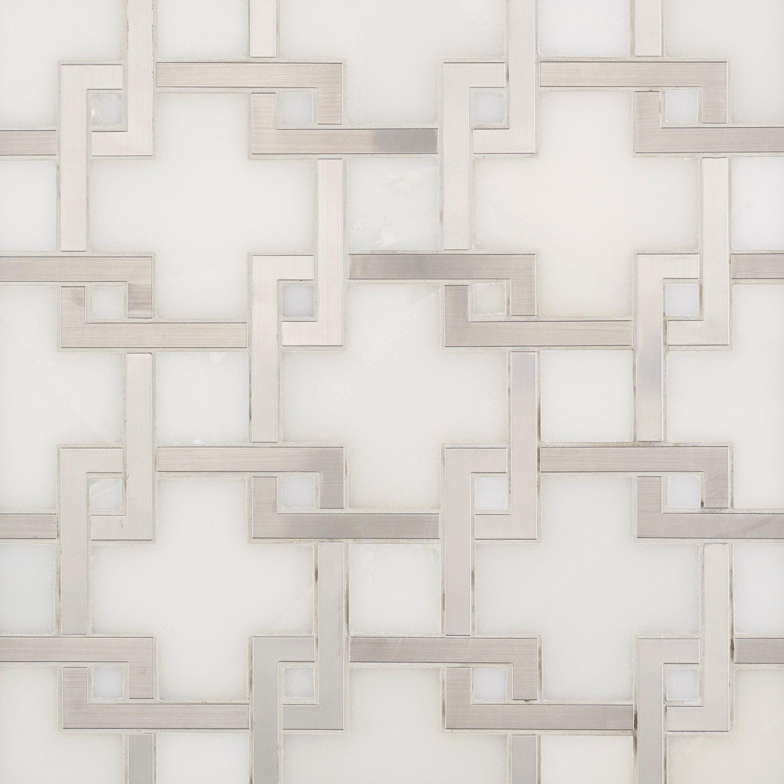 Vector Royal White Waterjet Marble Mosaic