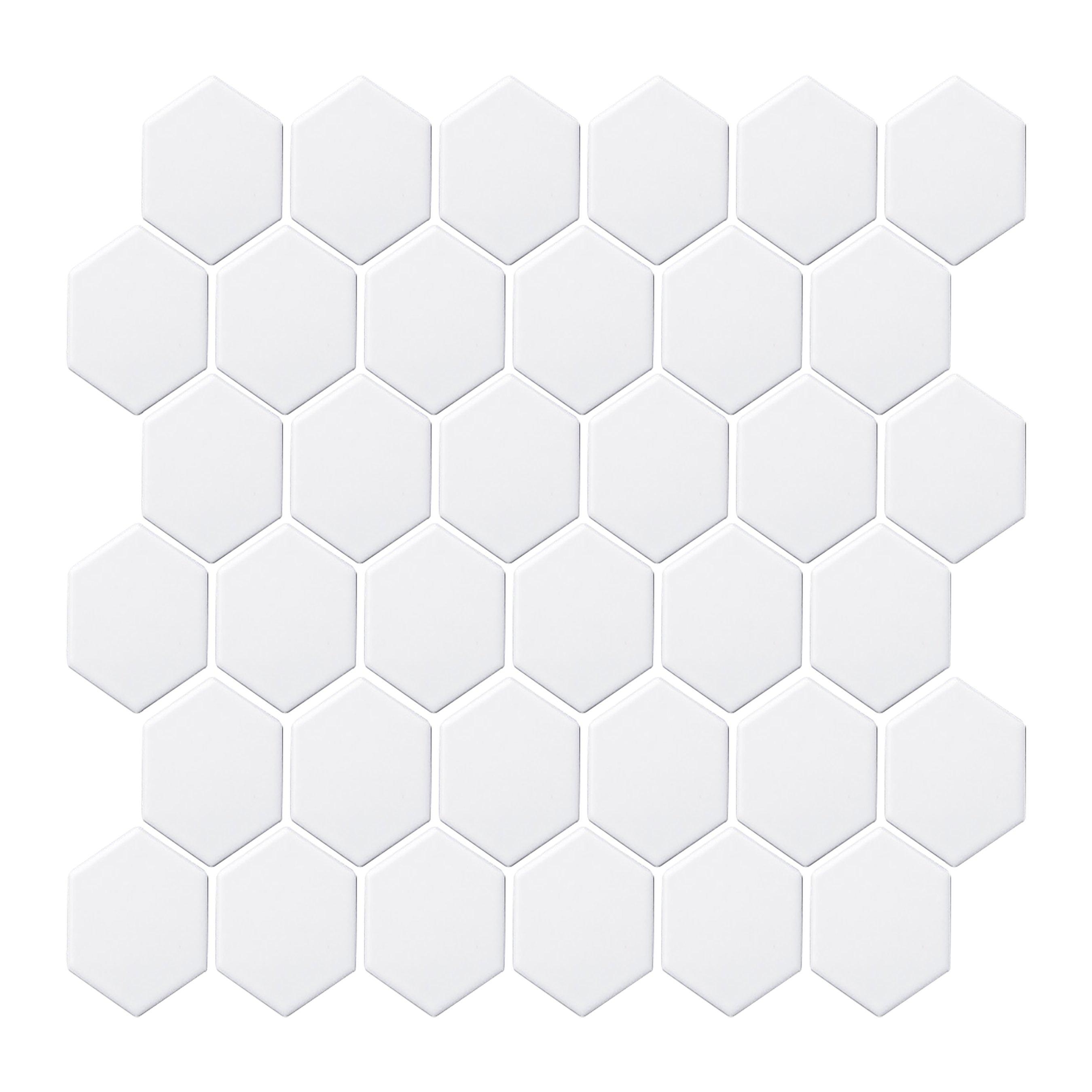 Hexagon Porcelain Mosaic Floor And Decor, White Mosaic Floor Tile