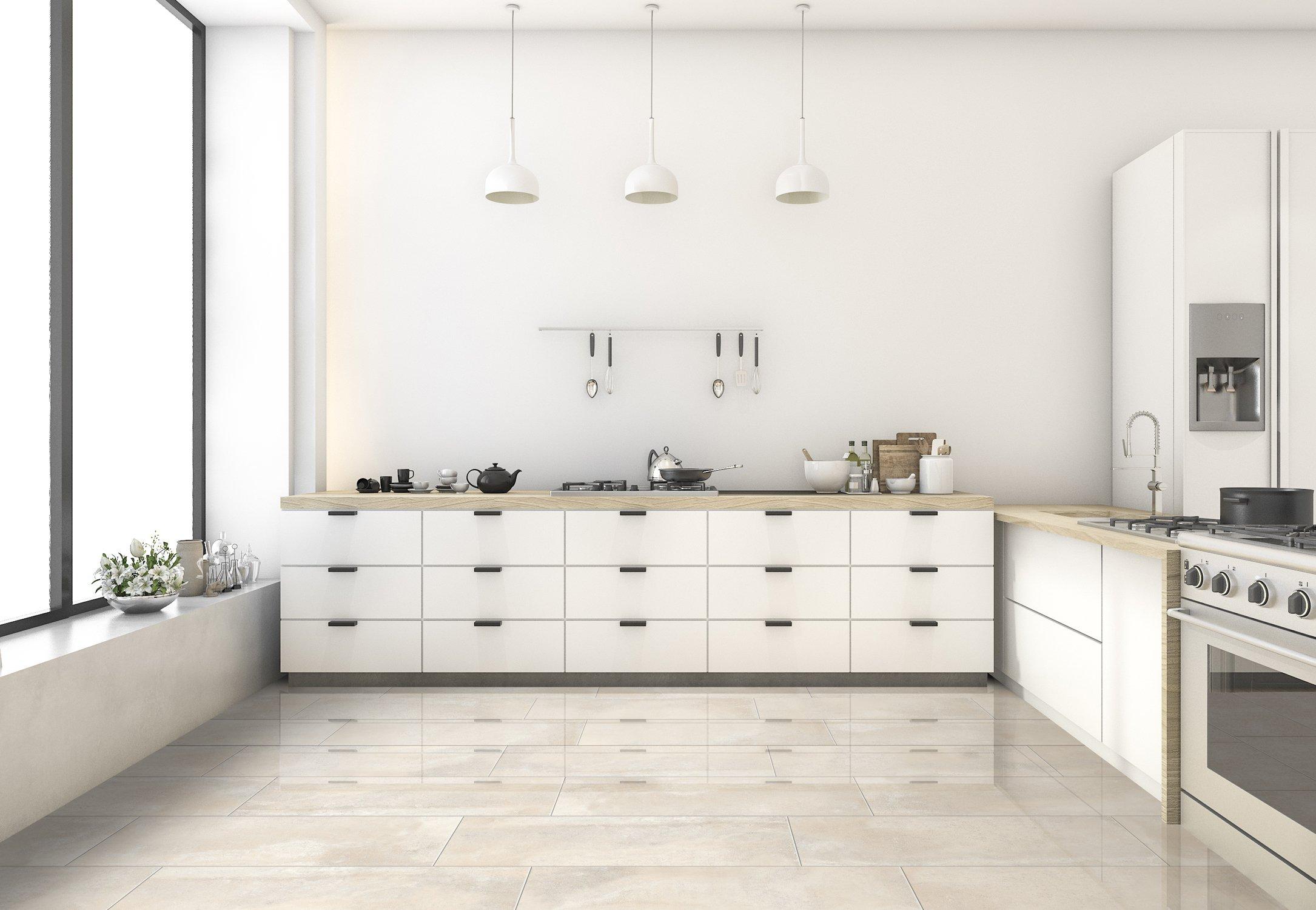 Lendon Ivory Polished Porcelain Tile