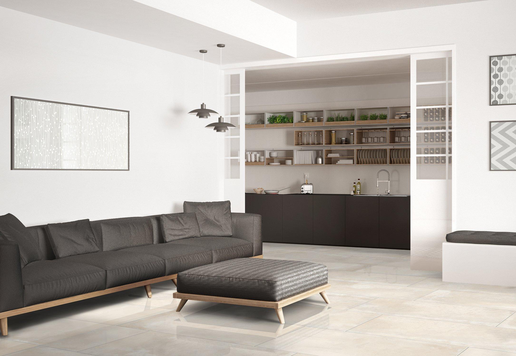 Lendon Ivory Polished Porcelain Tile