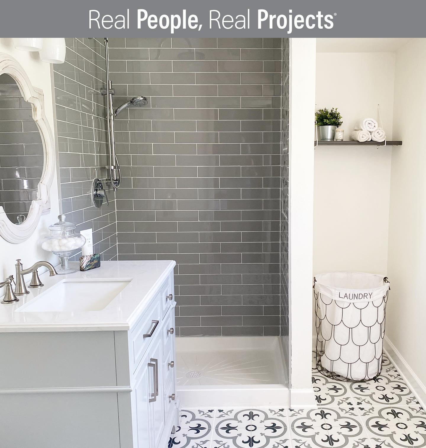 gray slate tile bathroom