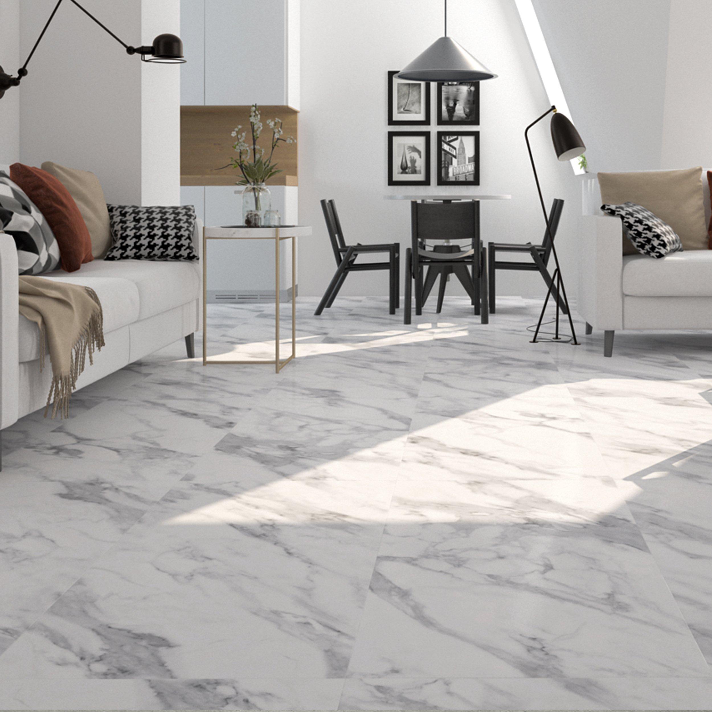 Firenze Polished Marble Waterproof Rigid Core Luxury Vinyl Plank - Cork Pad