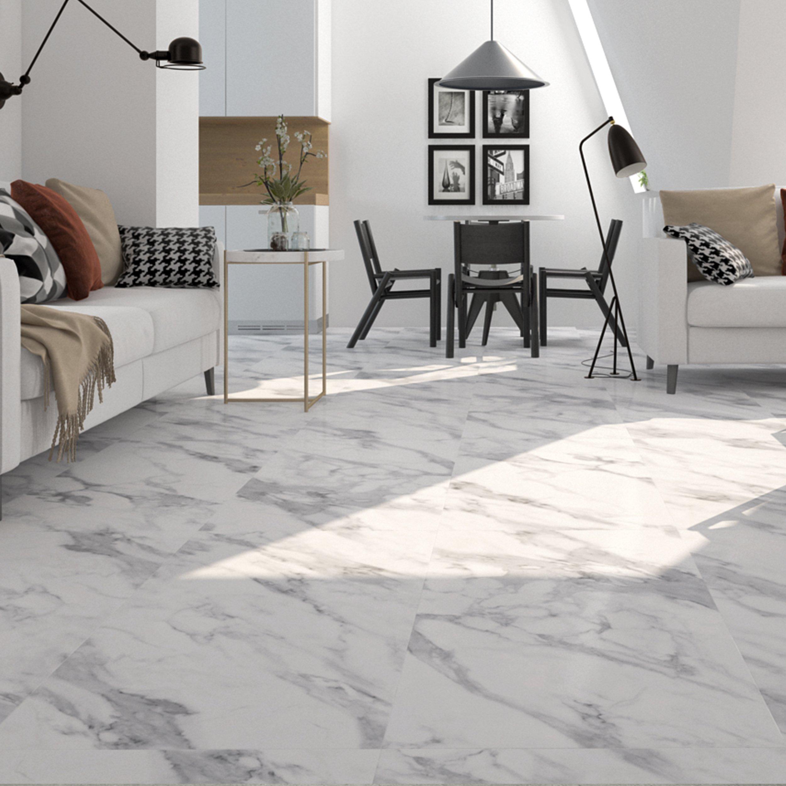 Marble White Cork Flooring