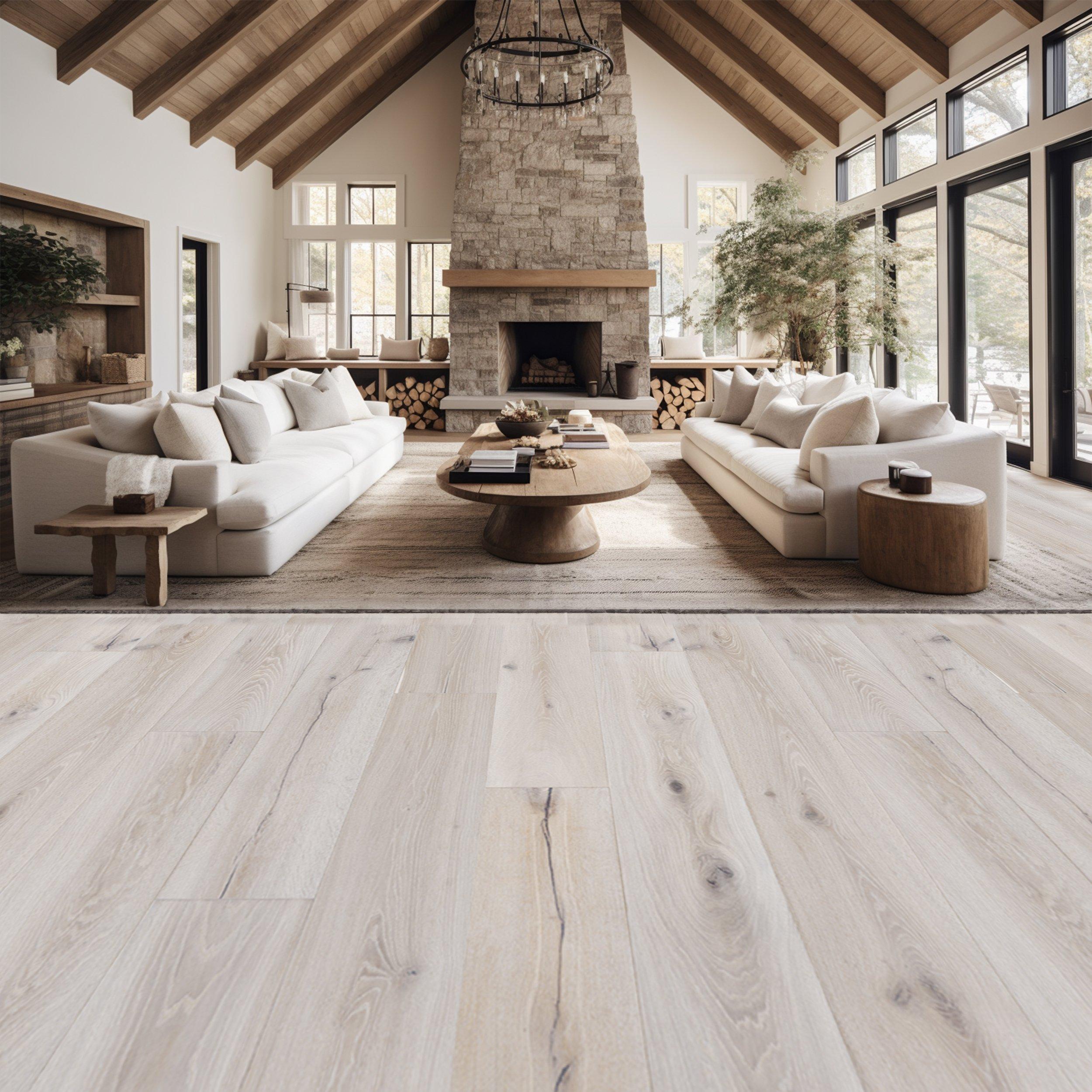 Sutherland European White Oak Wire-Brushed Engineered Hardwood
