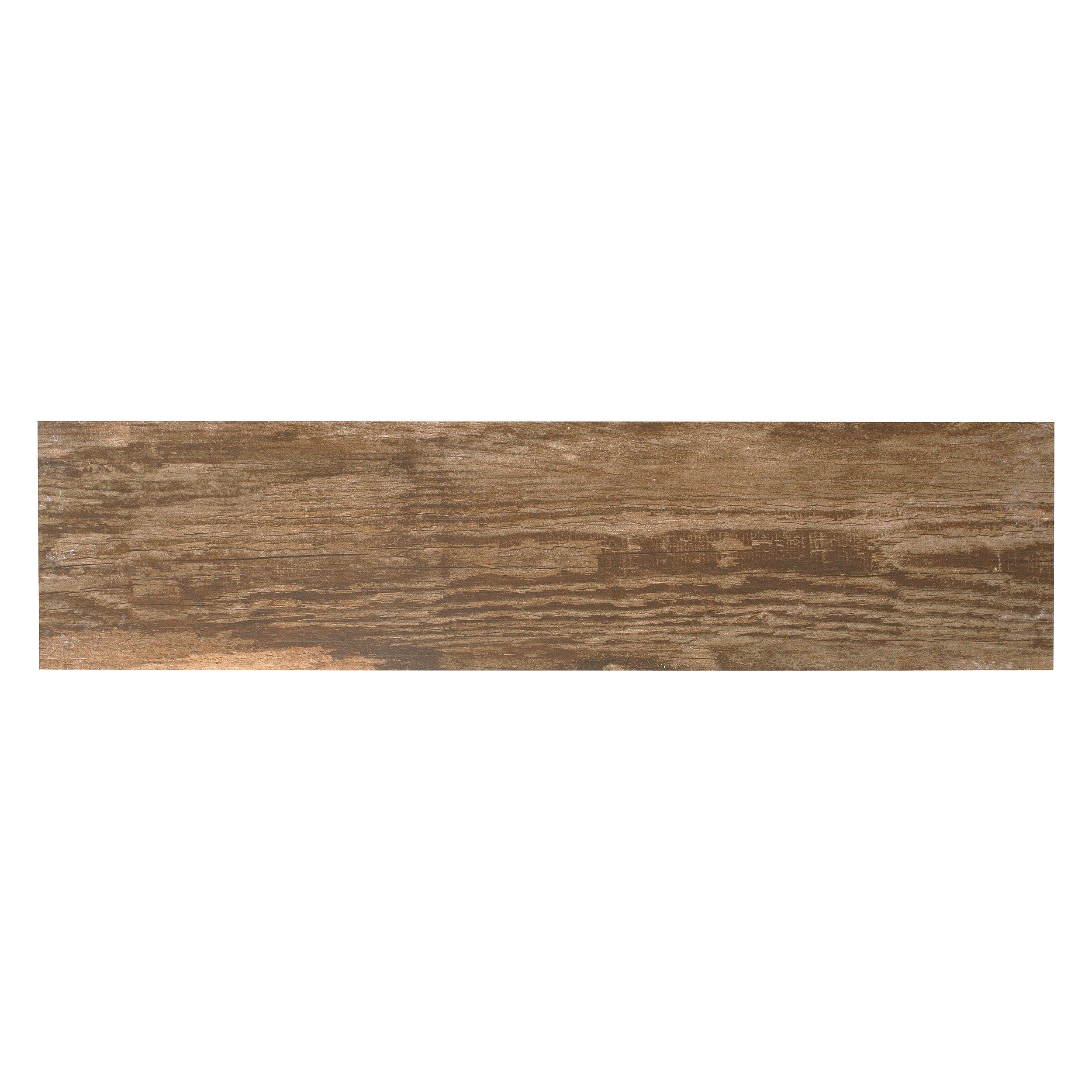 Austel Brown Wood Plank Porcelain Tile - 8 x 48 - 100612076 | Floor and ...