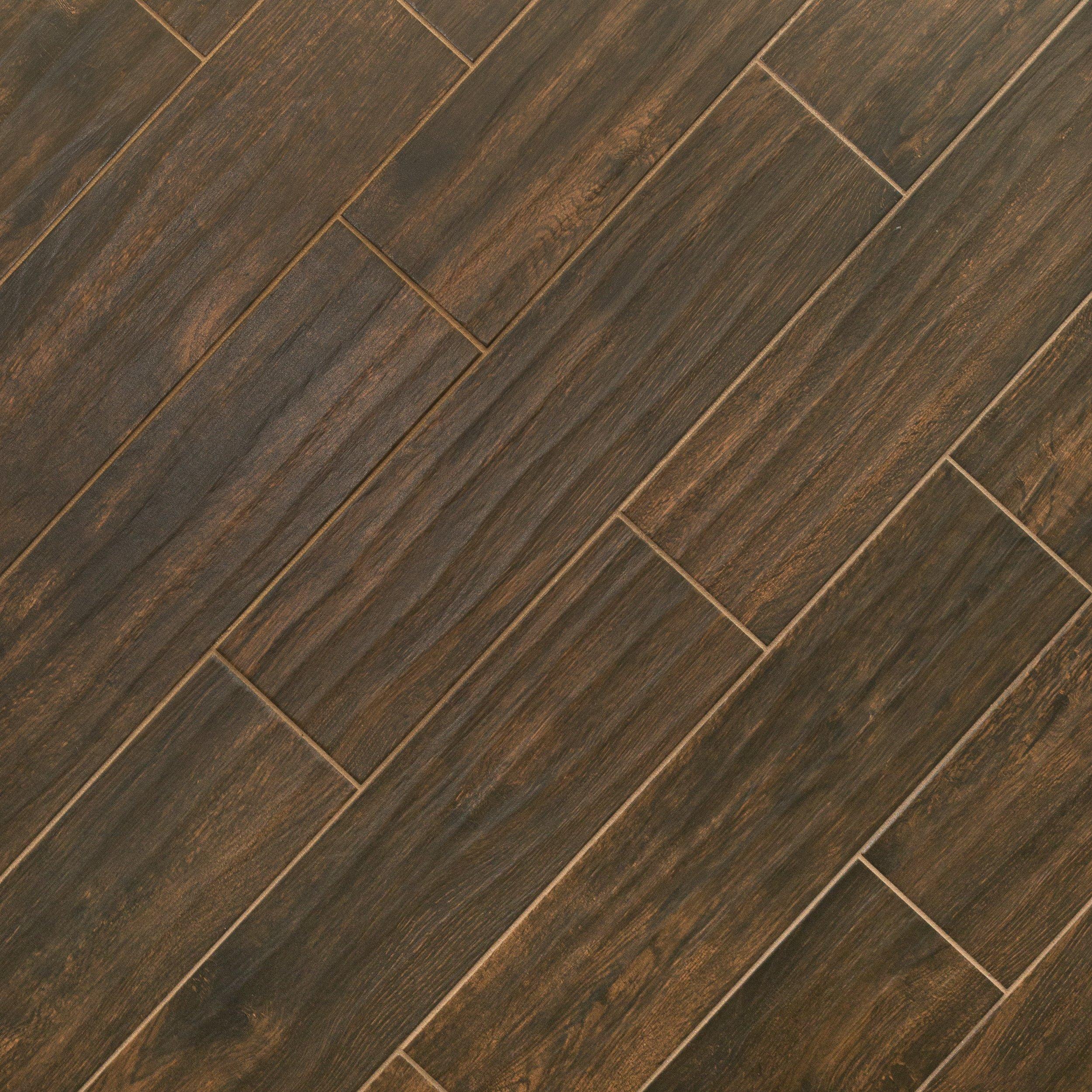 Burton Walnut III Wood Plank Matte Porcelain Tile