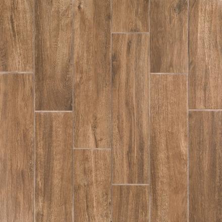 tobacco cask porcelain wood plank tile Amaya HD 6x24 Measuring 10 x 60 inches with an approximate thickness of 8.5mm Style Selections Farmhouse Chestnut 6-in