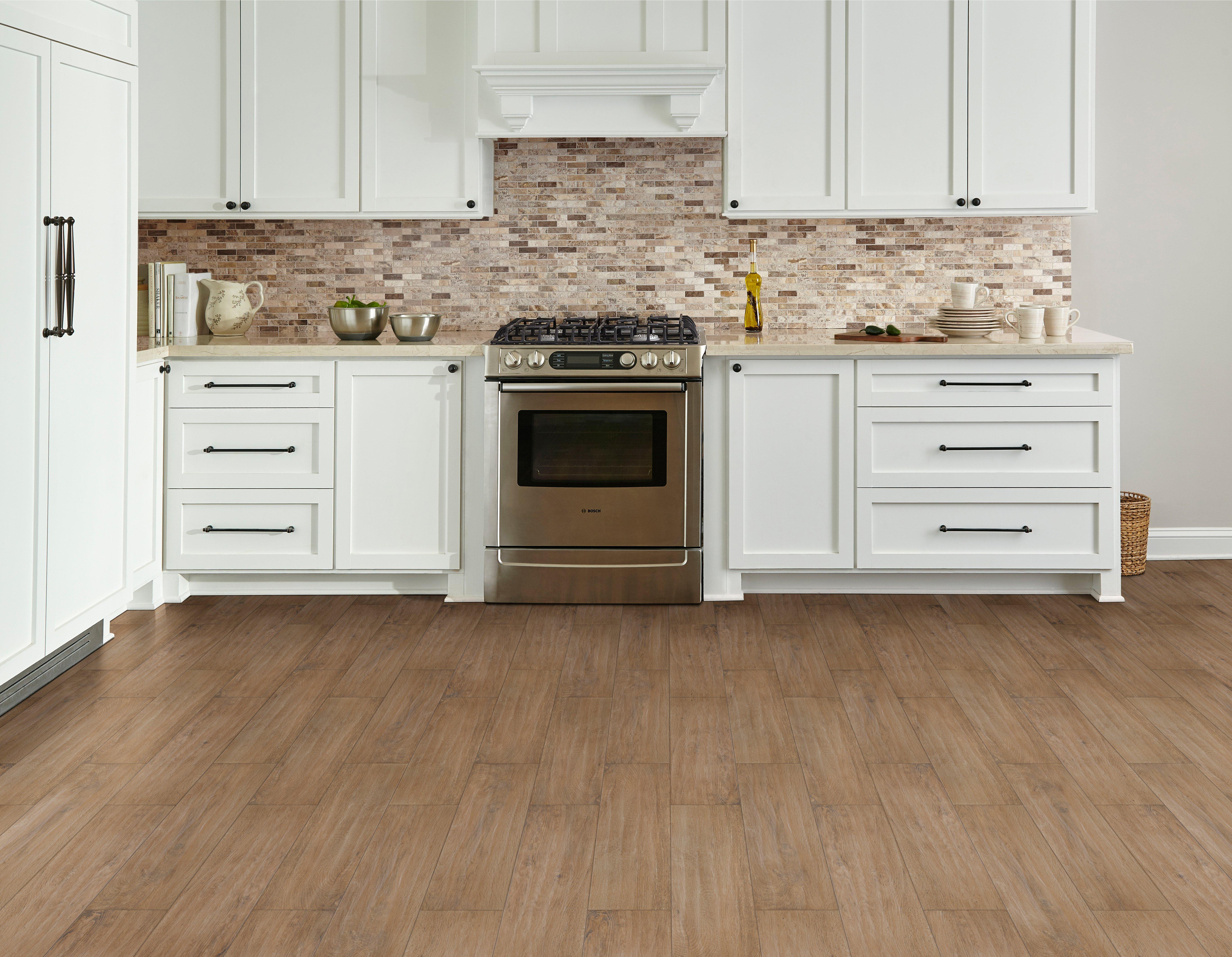 Burton Oak III Wood Plank Porcelain Tile Brown Tile Floor and