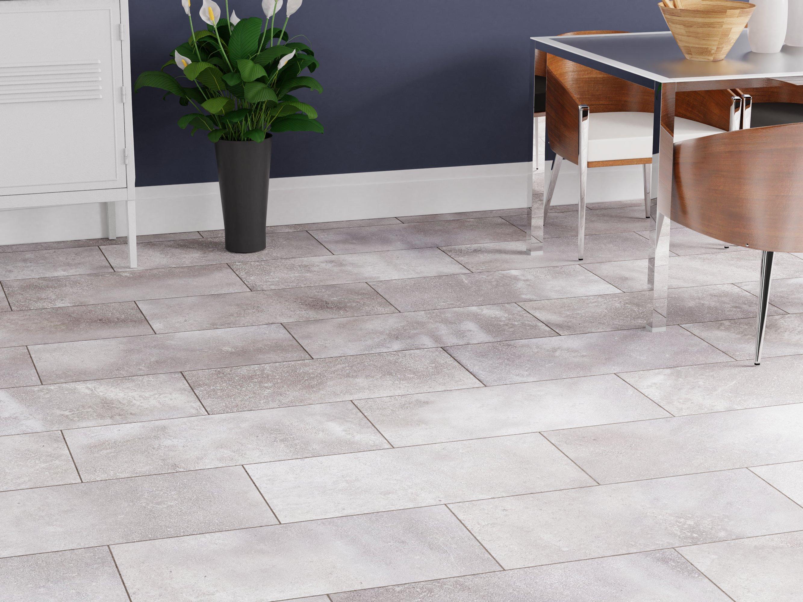 gray tile bathroom floor