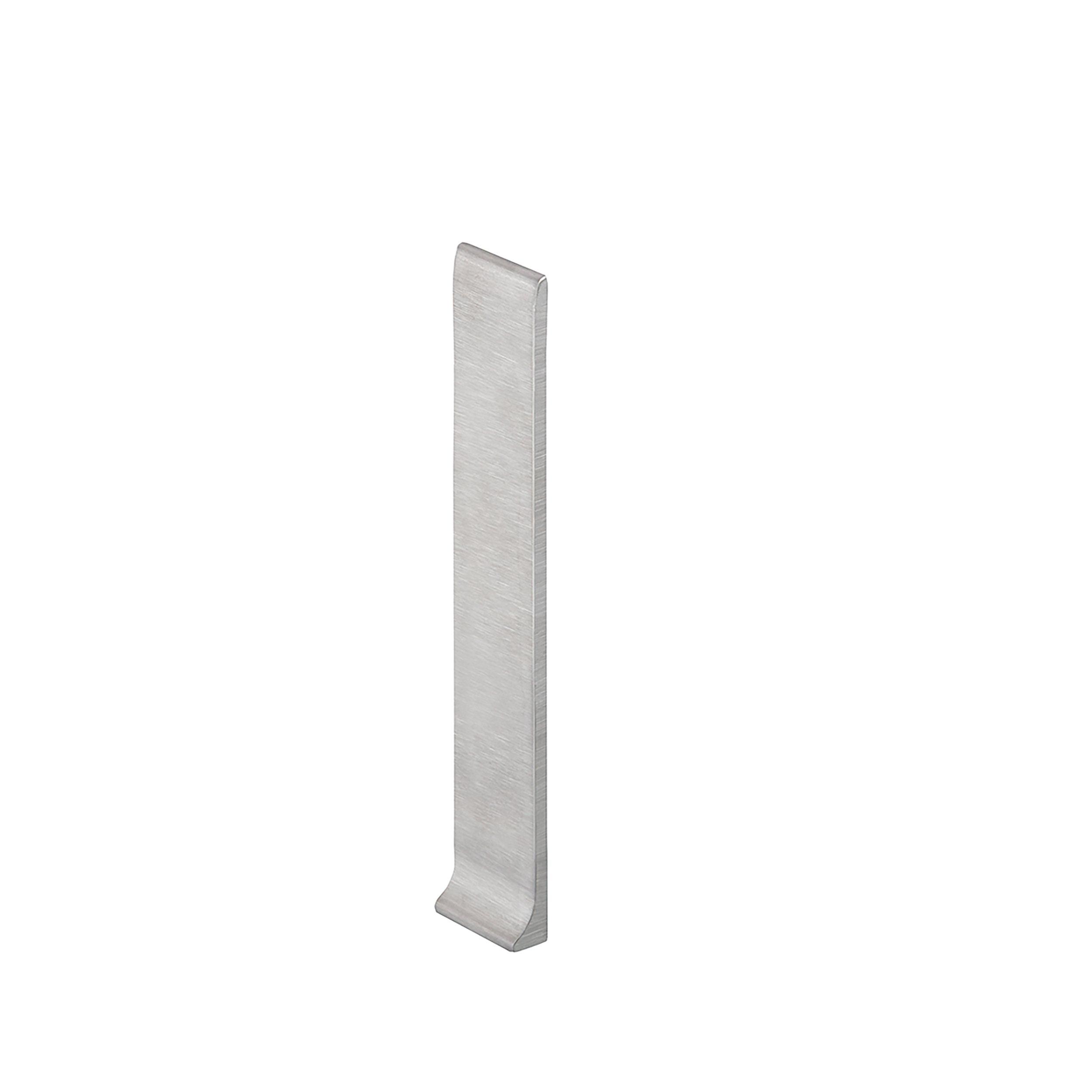 Schluter Designbase-SL End Cap Left 6 3/8in. Stainless Steel