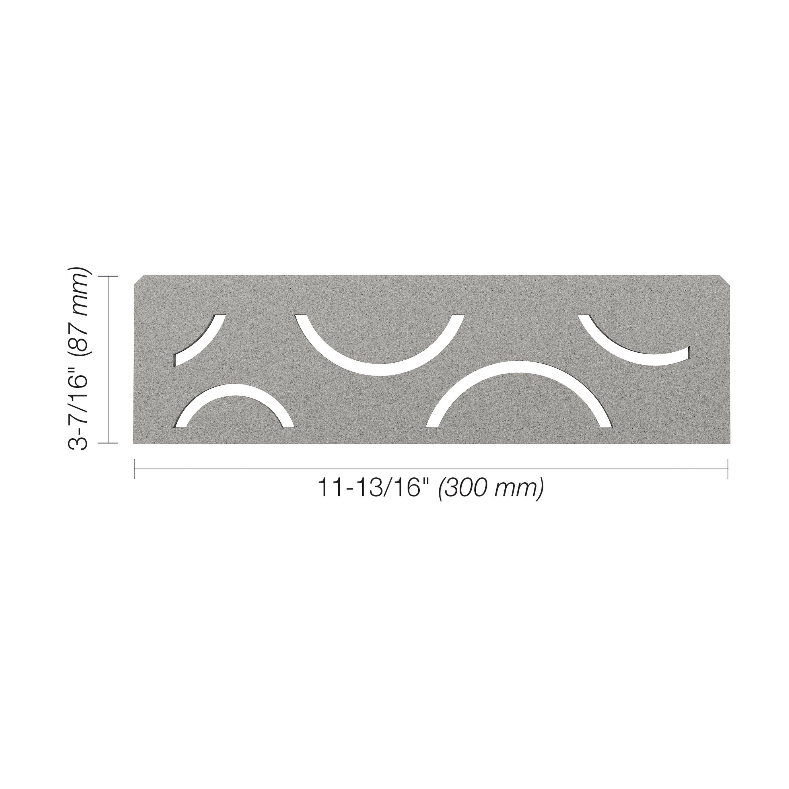 Schluter Shelf Rectangular Niche Curve Stone Grey