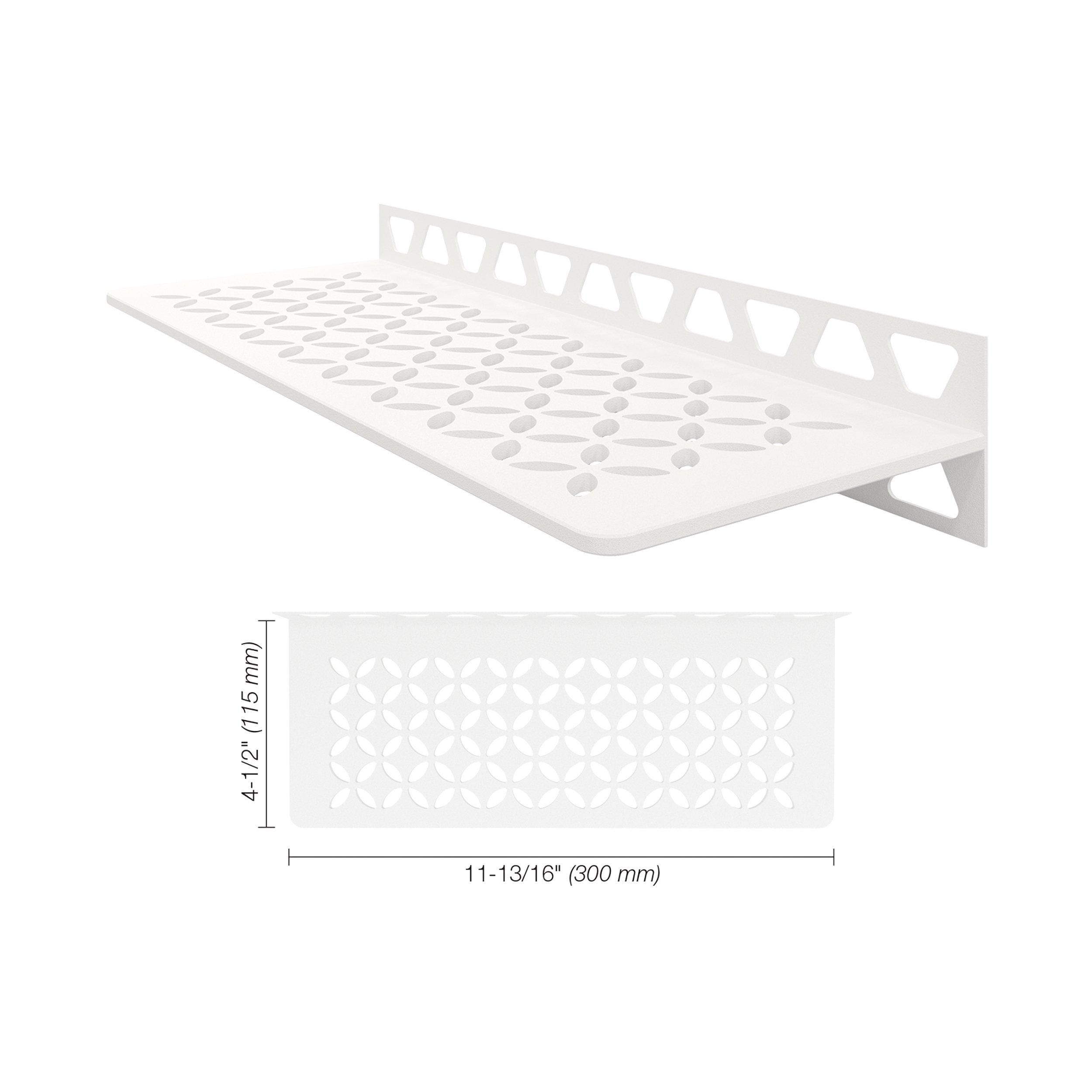 Schluter Shelf Rectangular Wall Floral Matte White