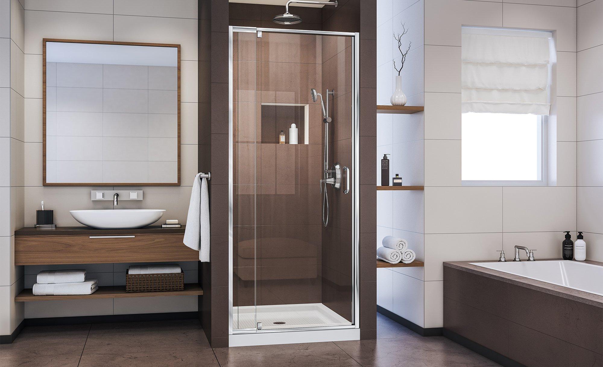 Flex Chrome Semi-Frameless Pivot Shower Door
