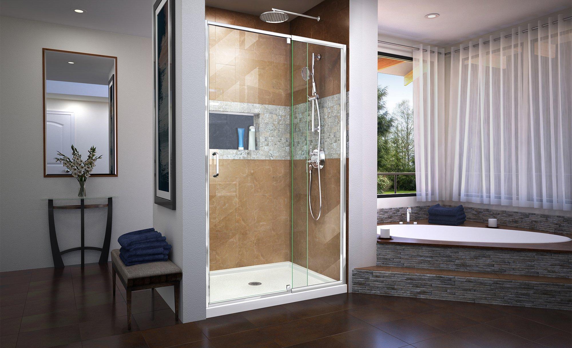 Flex Chrome Semi-Frameless Pivot Shower Door