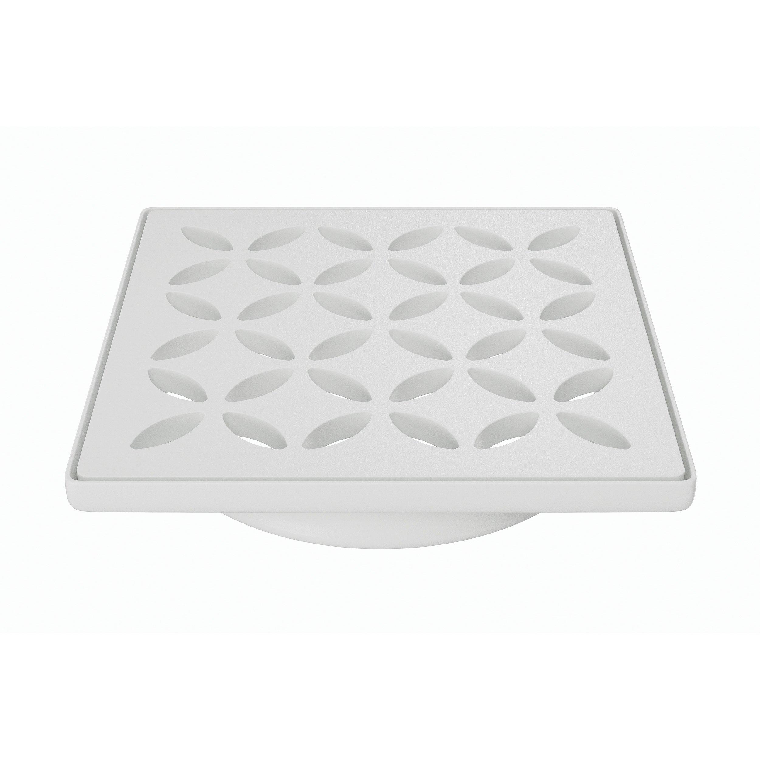 Schluter Kerdi-Drain 4in. Grate Matte White Floral