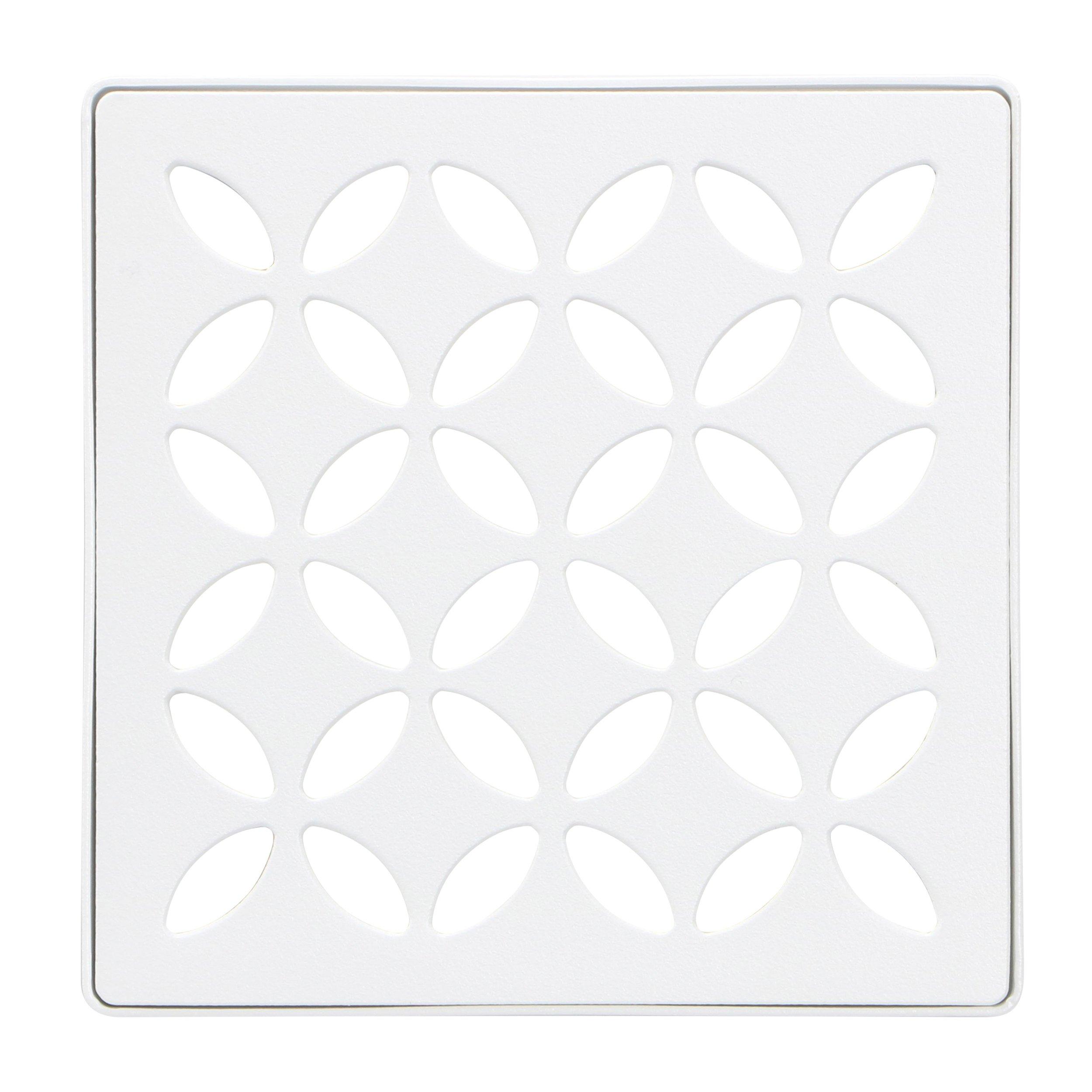 Schluter Kerdi-Drain 4in. Grate Matte White Floral