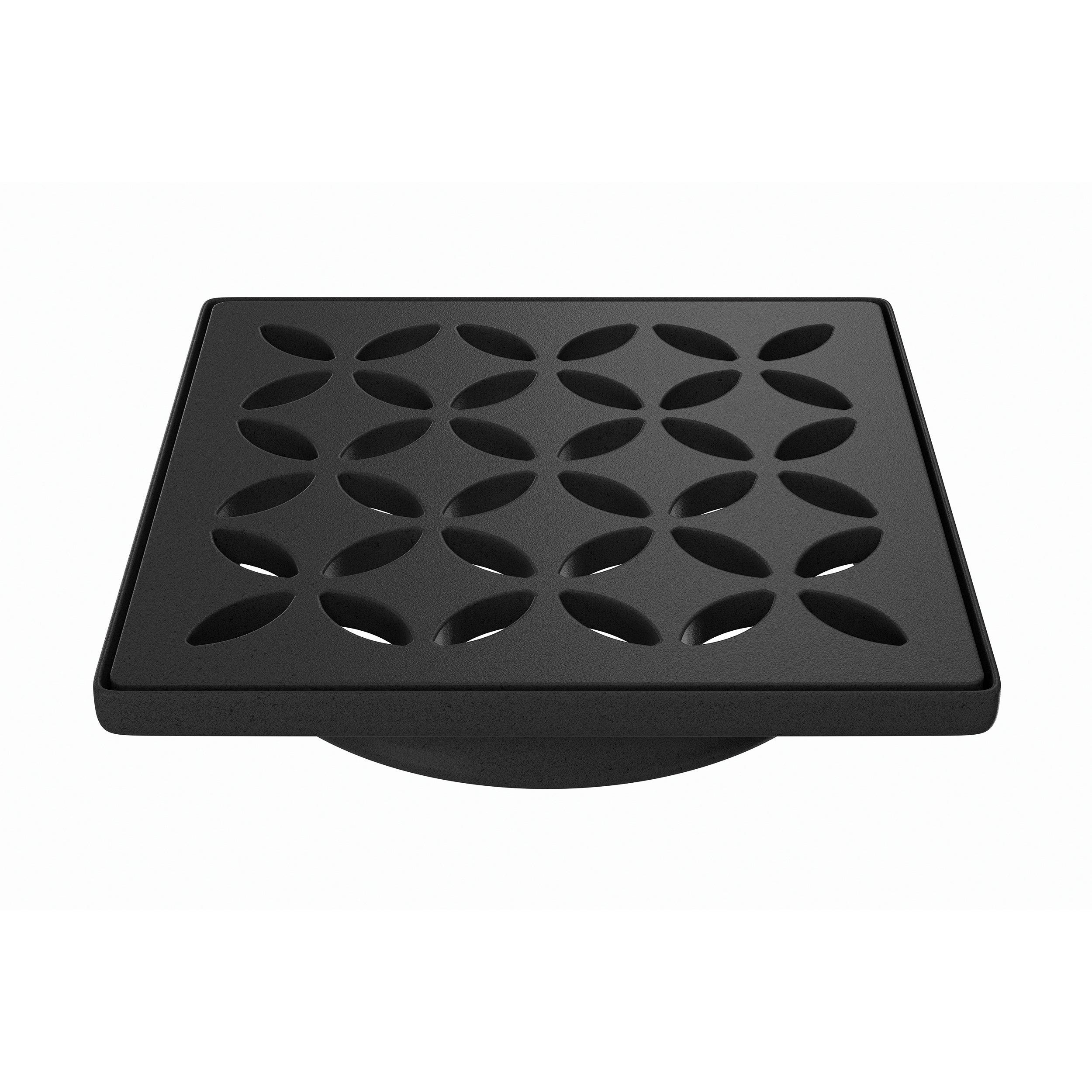 Schluter Kerdi-Drain 4in. Grate Matte Black Floral