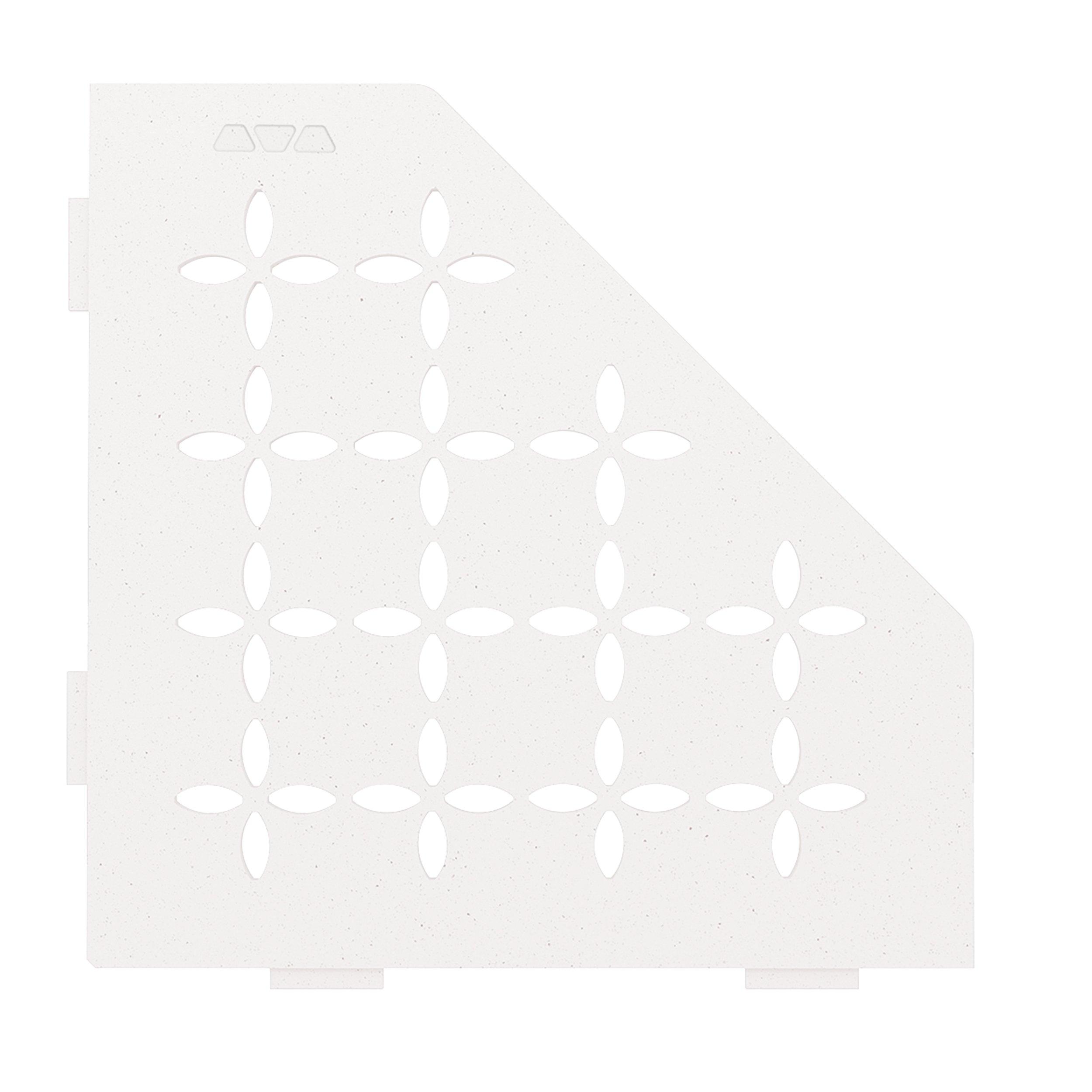 Schluter Shelf Pentagonal Corner Floral Matte White
