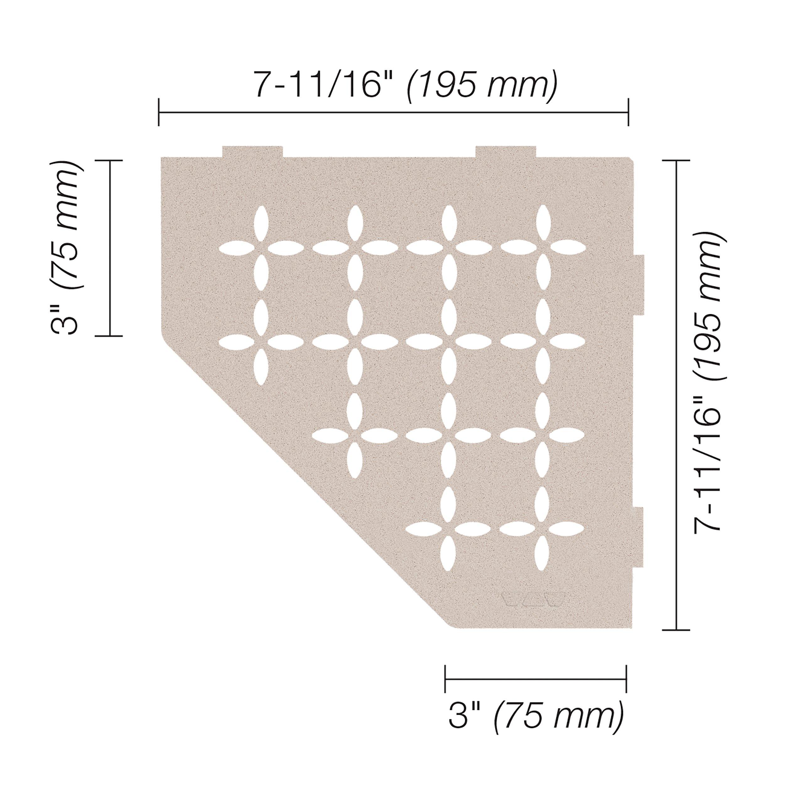 Schluter Shelf Pentagonal Corner Floral Cream