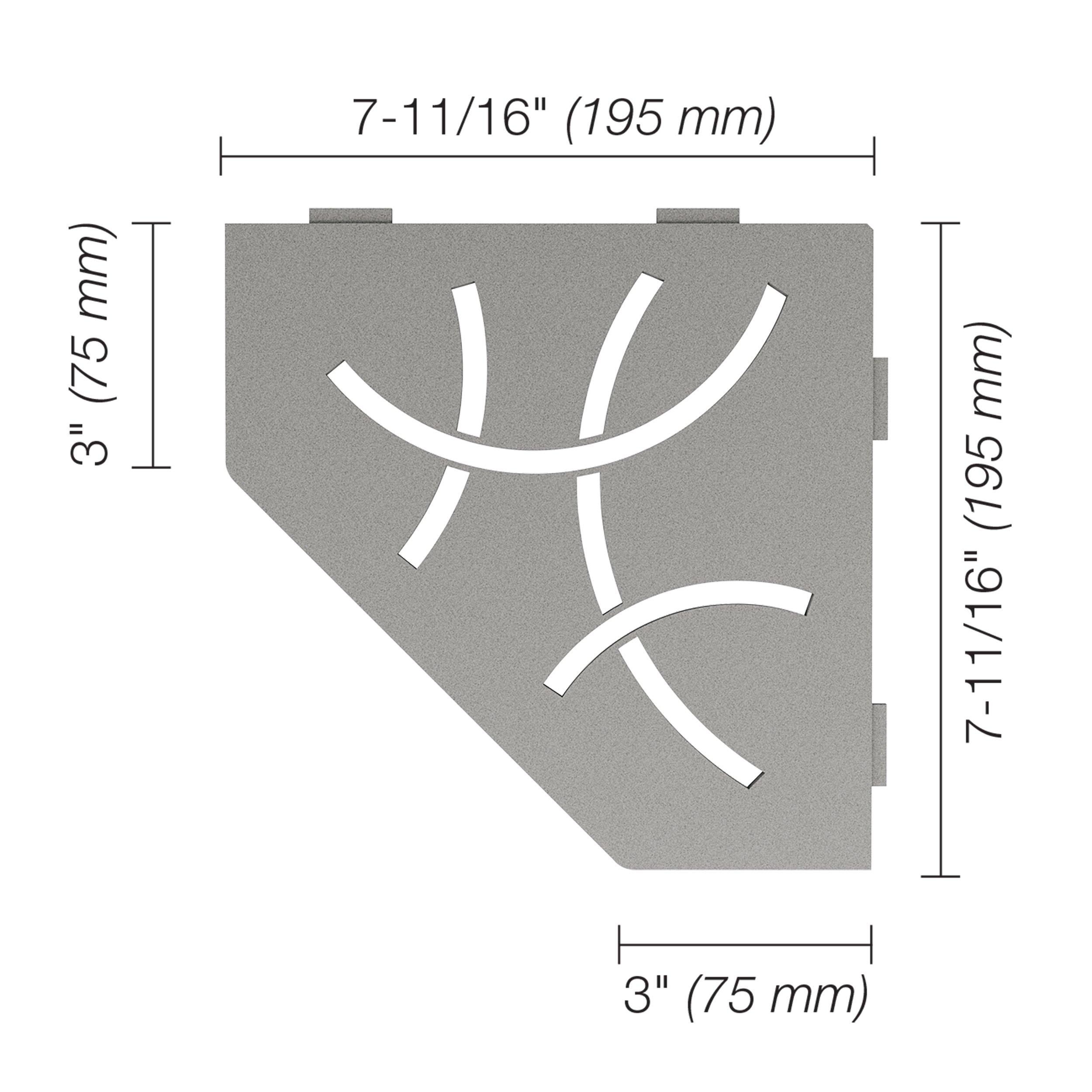 Schluter Shelf Pentagonal Corner Curve Stone Grey