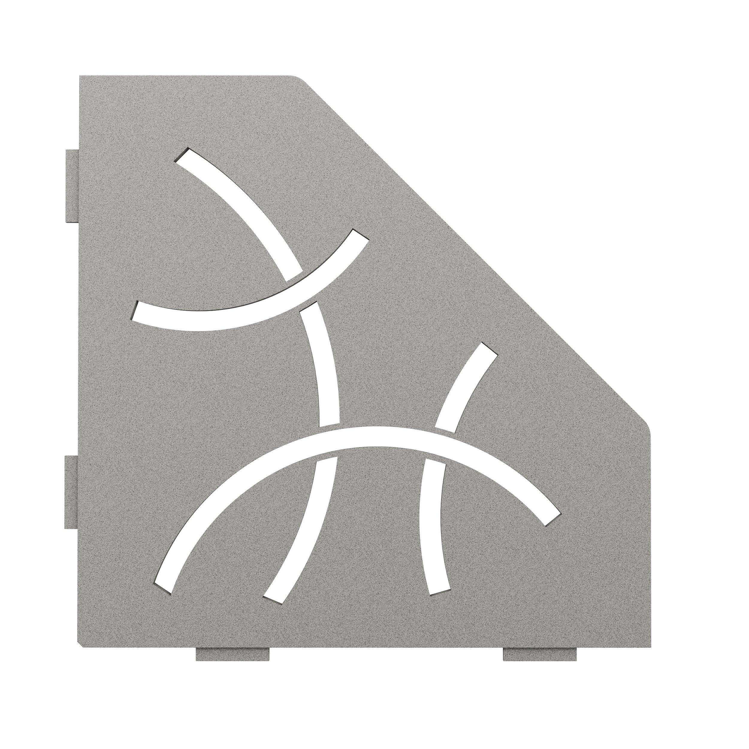 Schluter Shelf Pentagonal Corner Curve Stone Grey