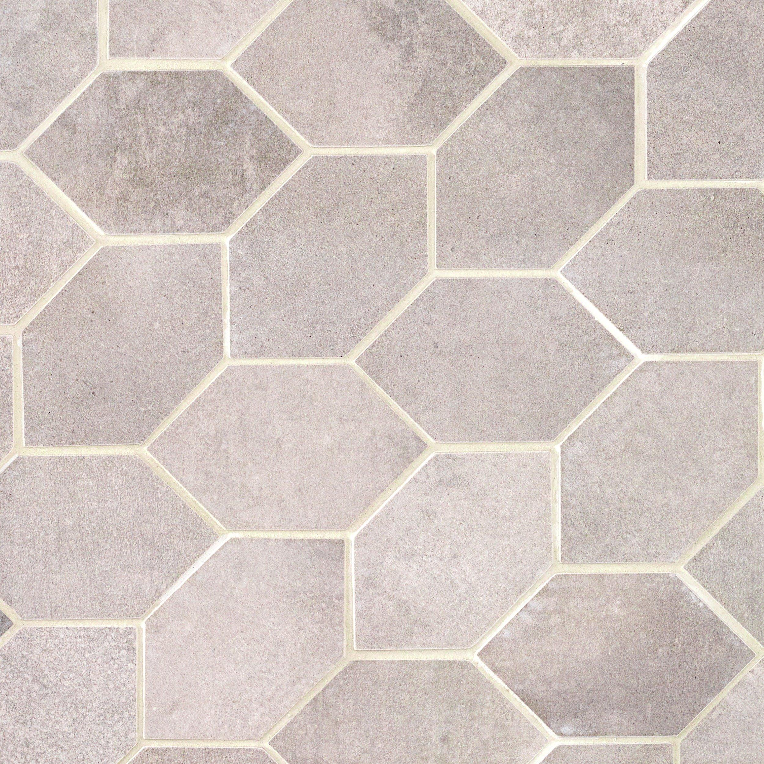 District Gray Leaf Matte Porcelain Mosaic
