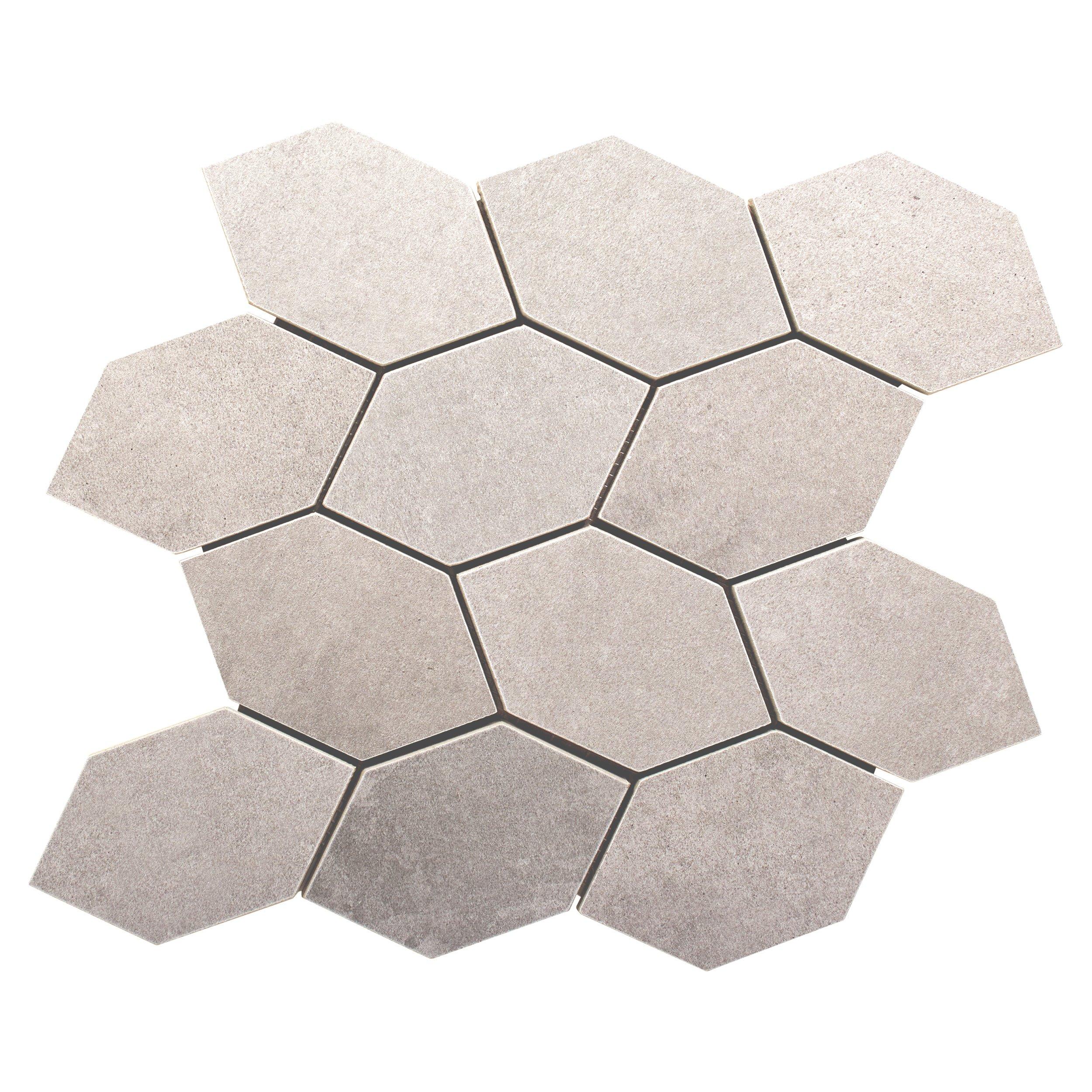 District Gray Leaf Porcelain Mosaic