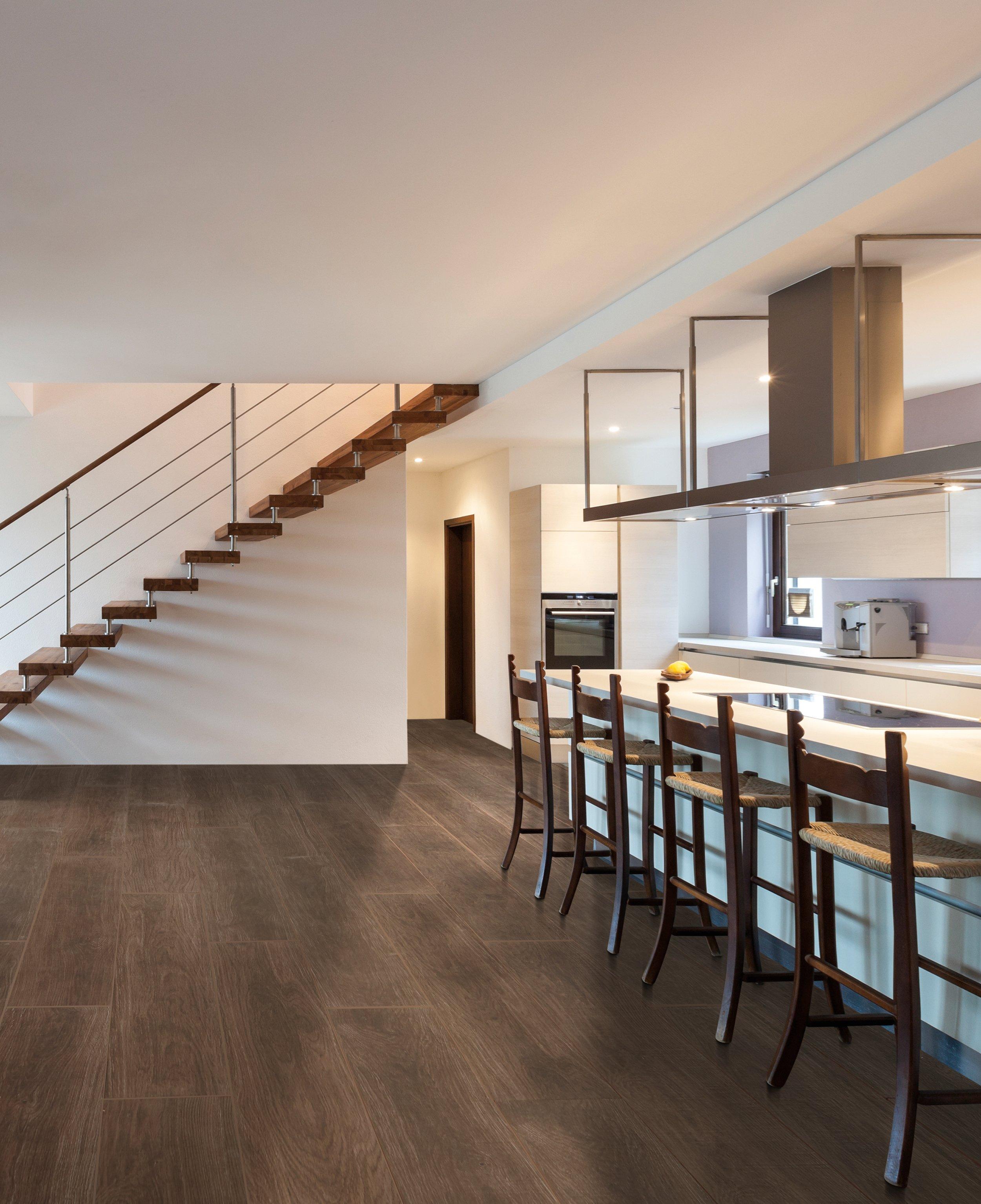 Maduro Dark II White Body Wood Plank Ceramic Tile