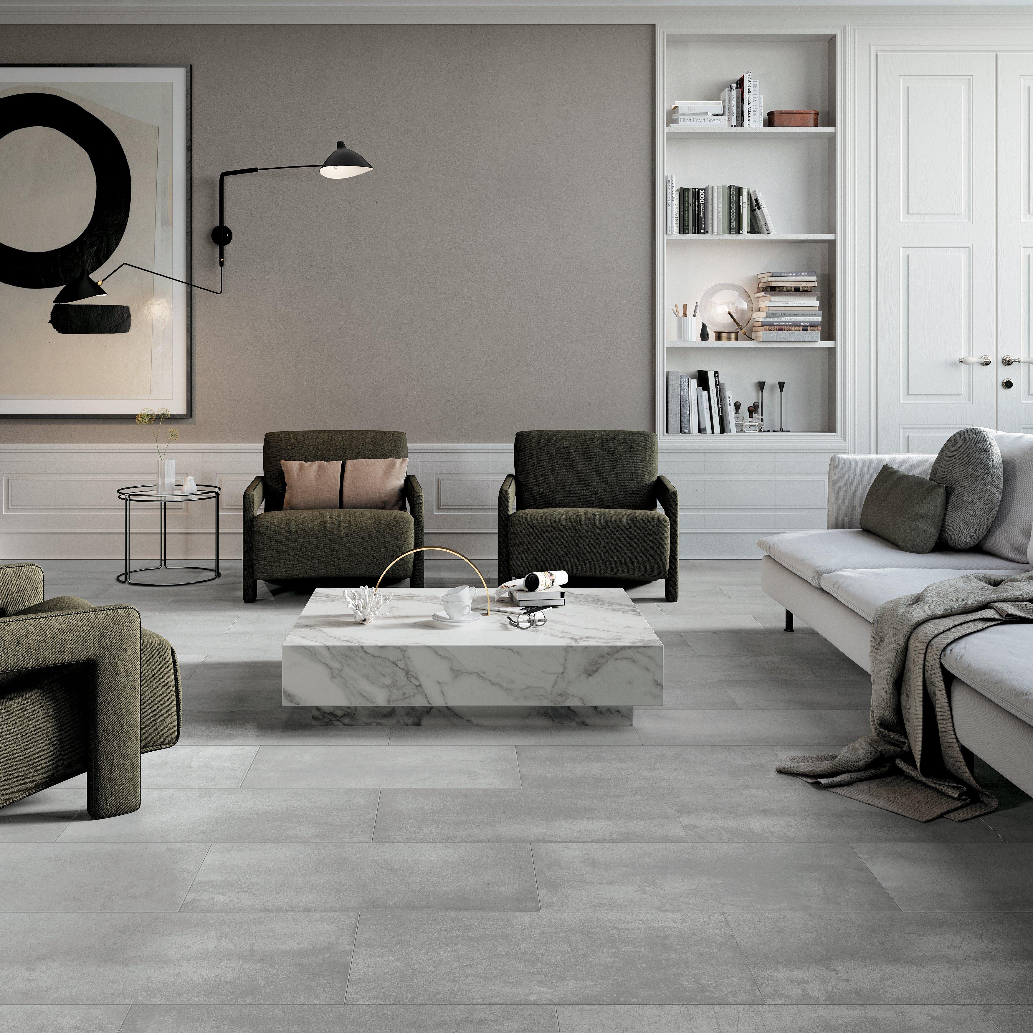 Hampton Silver Porcelain Tile