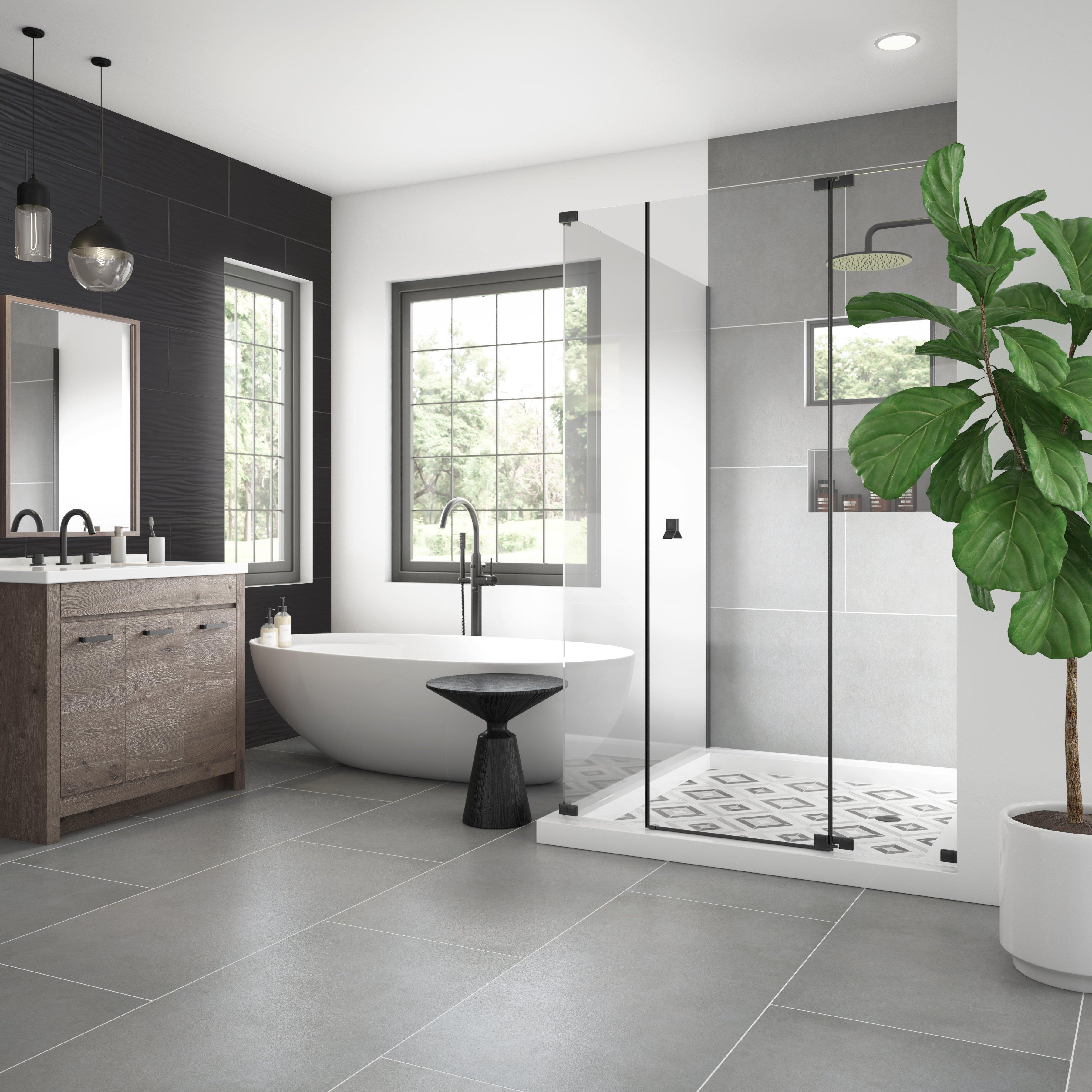 black white grey bathroom floors