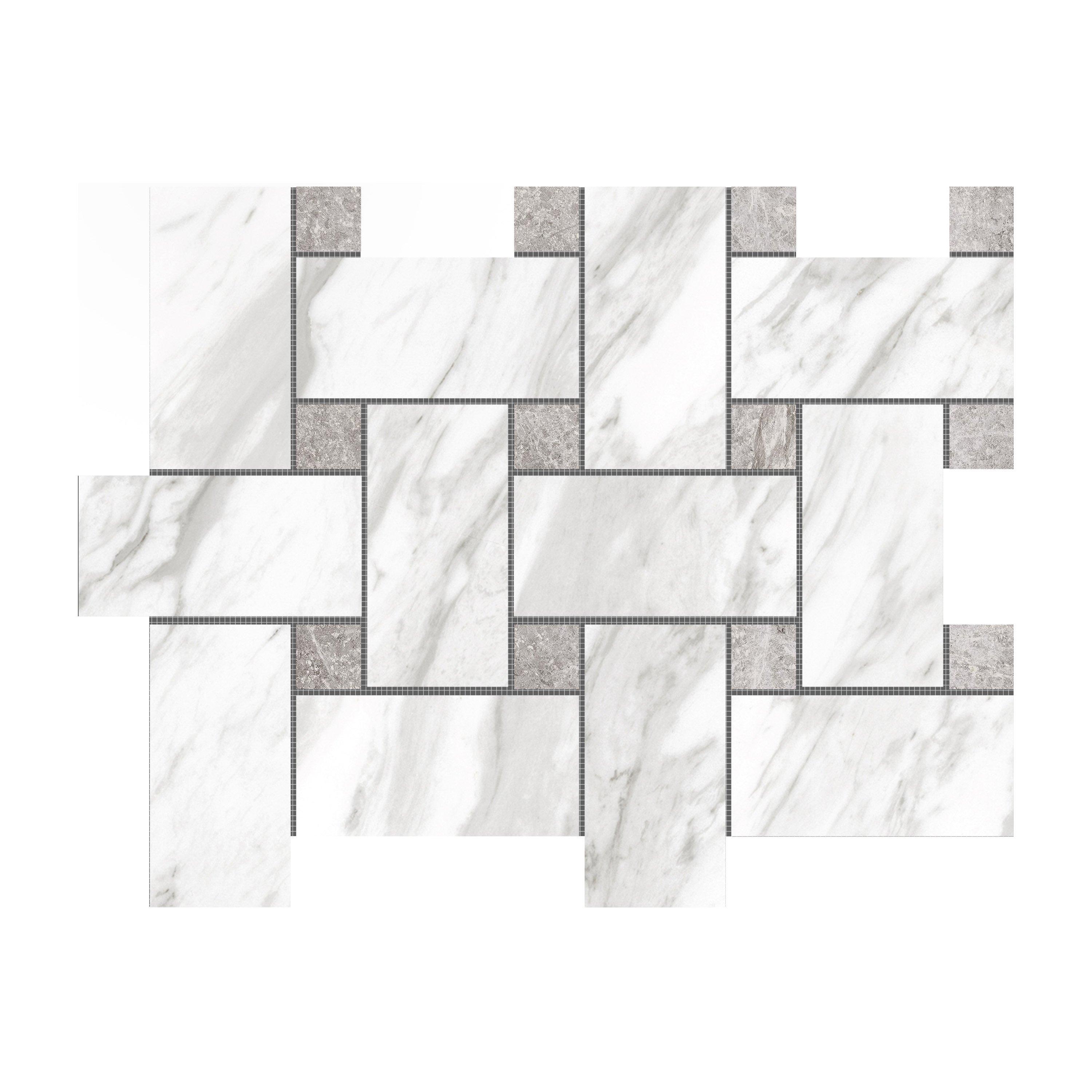 Cesari Bianca Basketweave Porcelain Mosaic 11 X 14 100811967 Cesari Bianca Basketweave Porcelain Mosaic 11 X 14 100811967