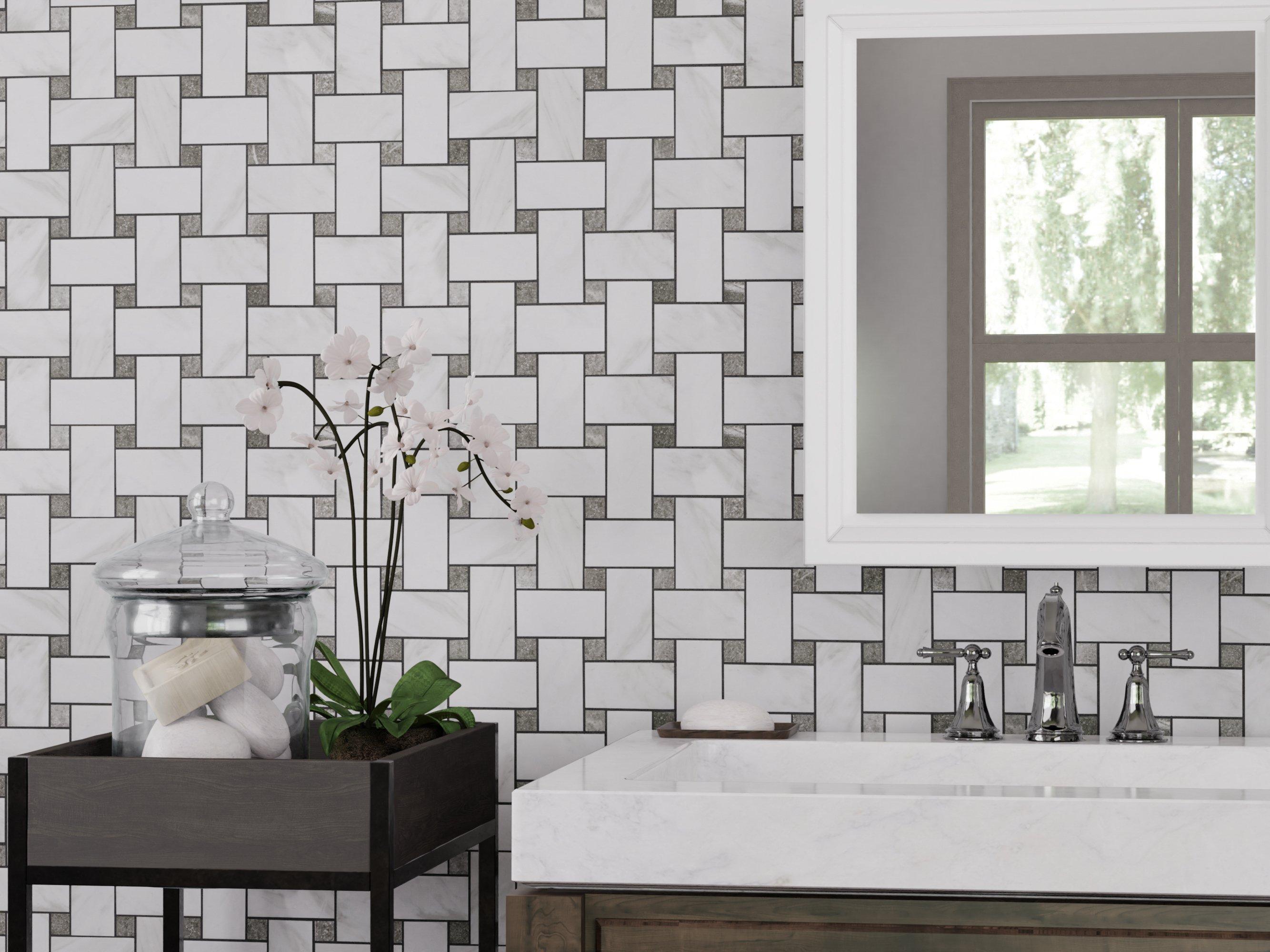Cesari Bianca Basketweave Matte Porcelain Mosaic