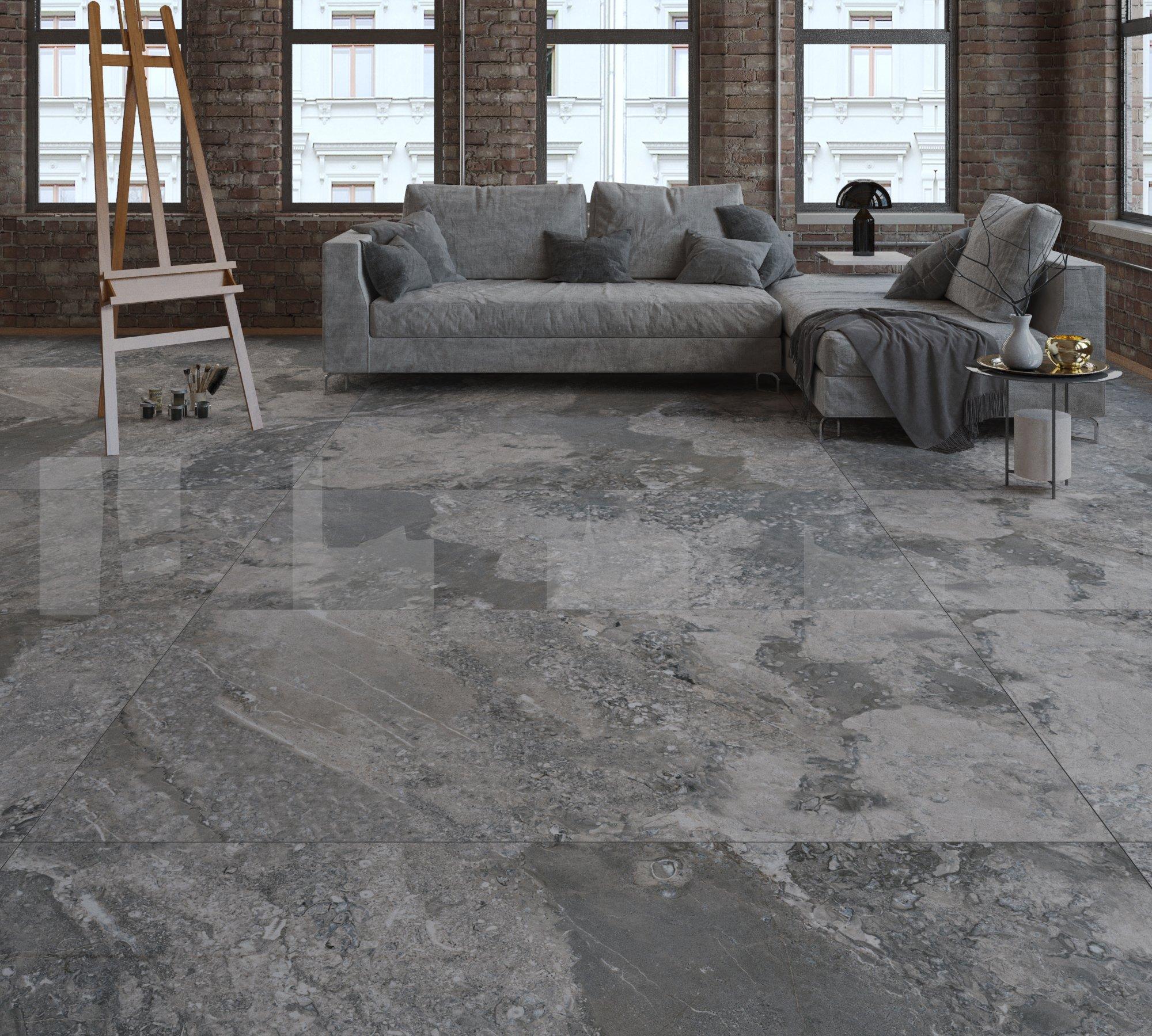 Vector Gray Polished Porcelain Tile