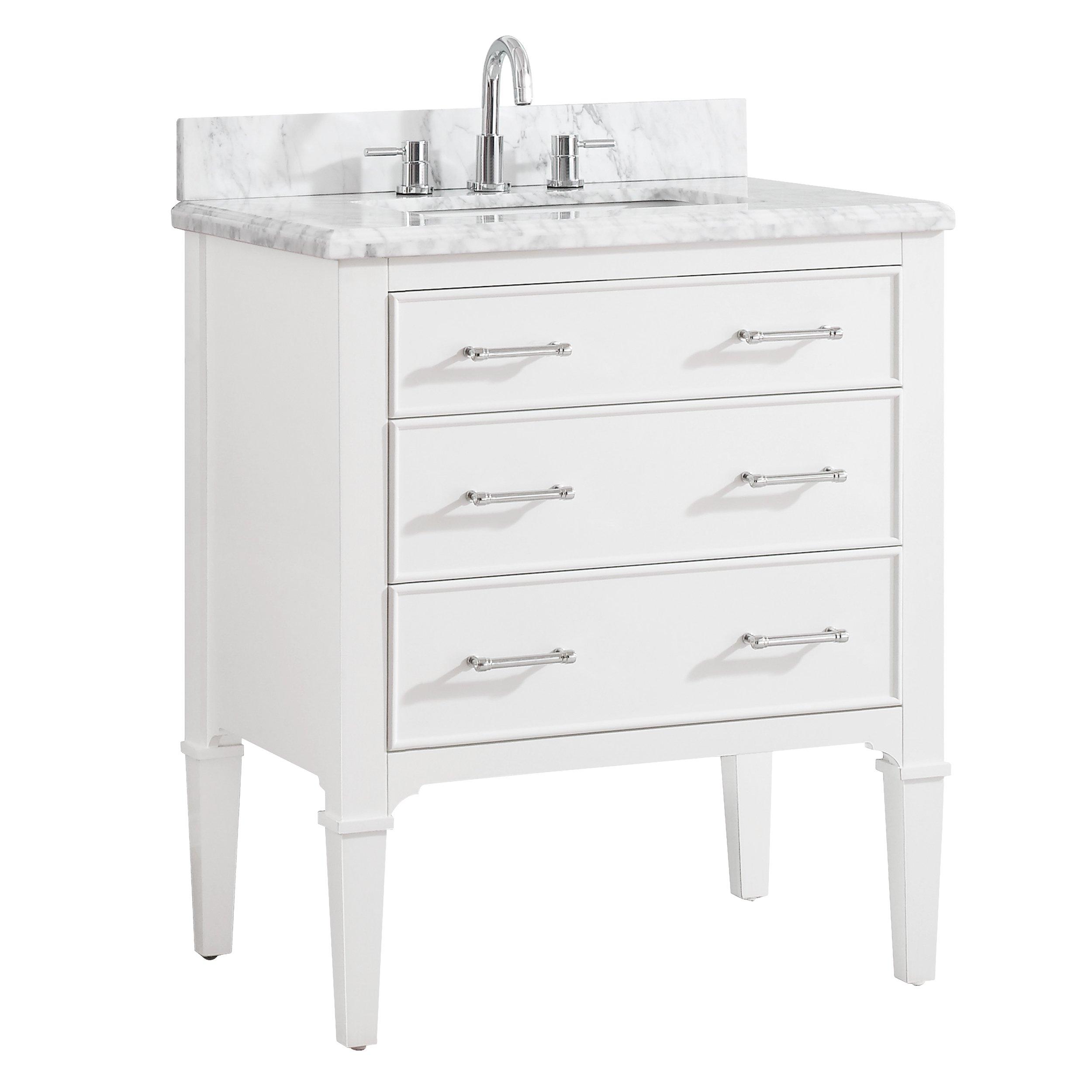 Arlington 31 in. Vanity with Carrara Marble Top