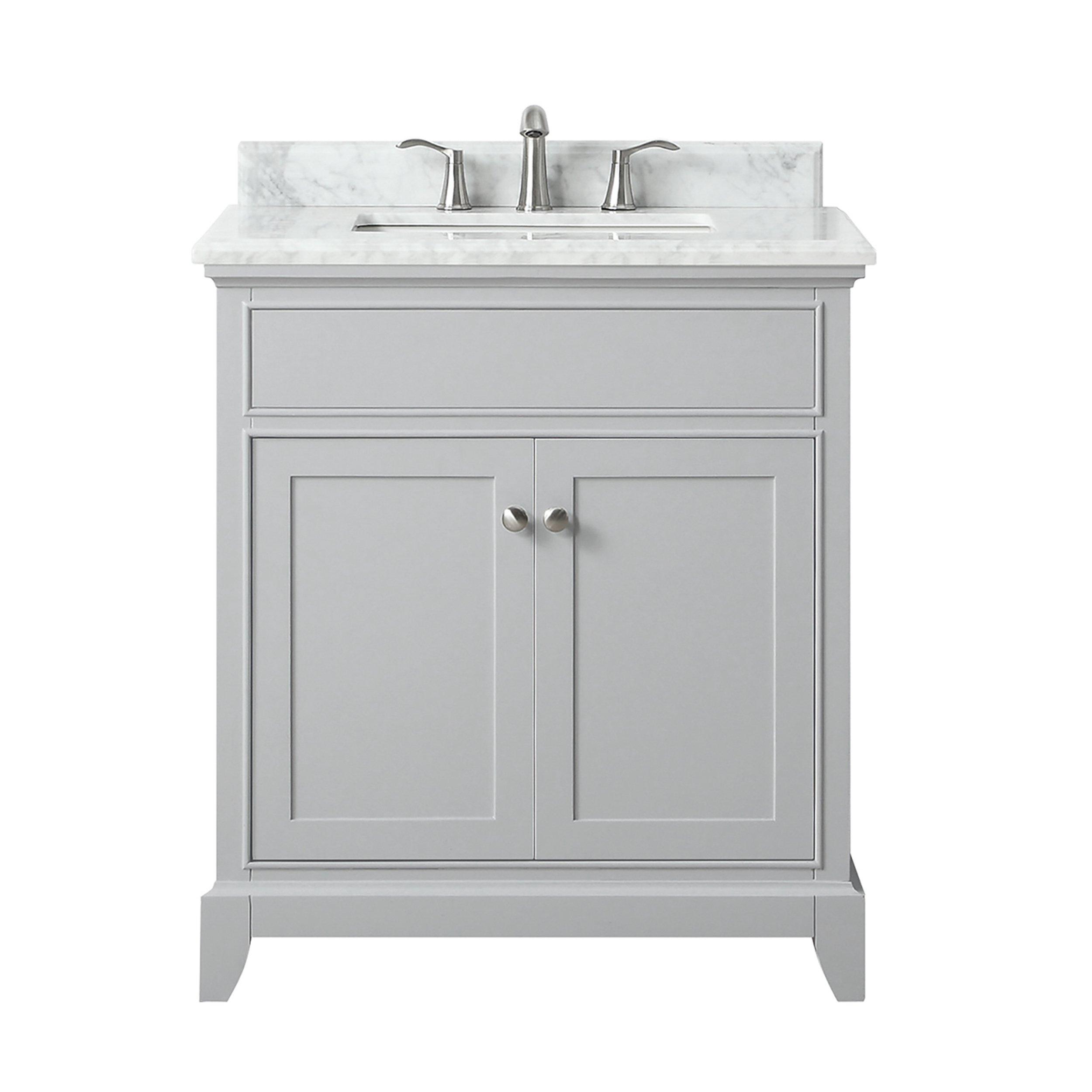 Floor & Decor | Bethany 30 inch Navy Blue Vanity Base, Wood