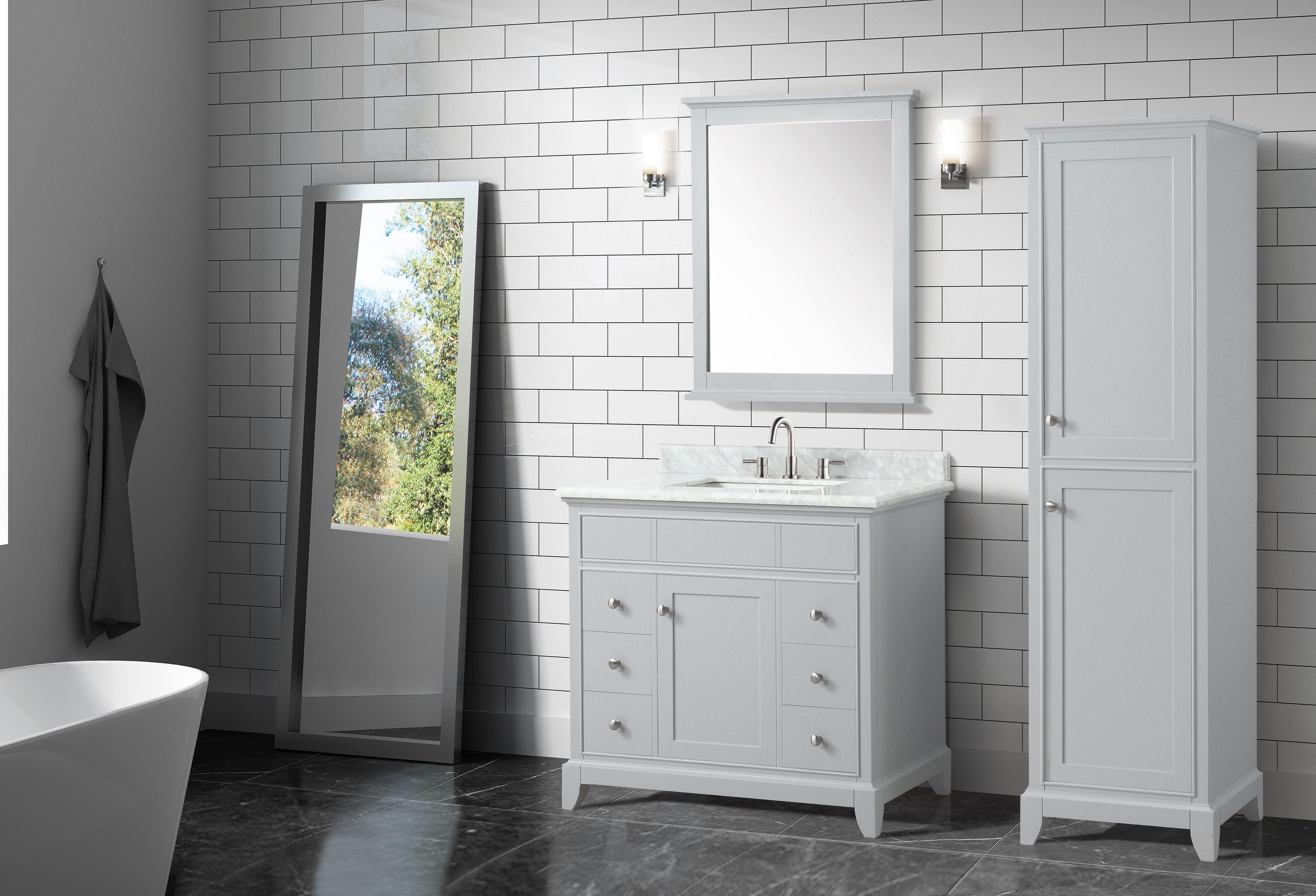 Aurora Blue 37 in. Vanity with Carrara Top