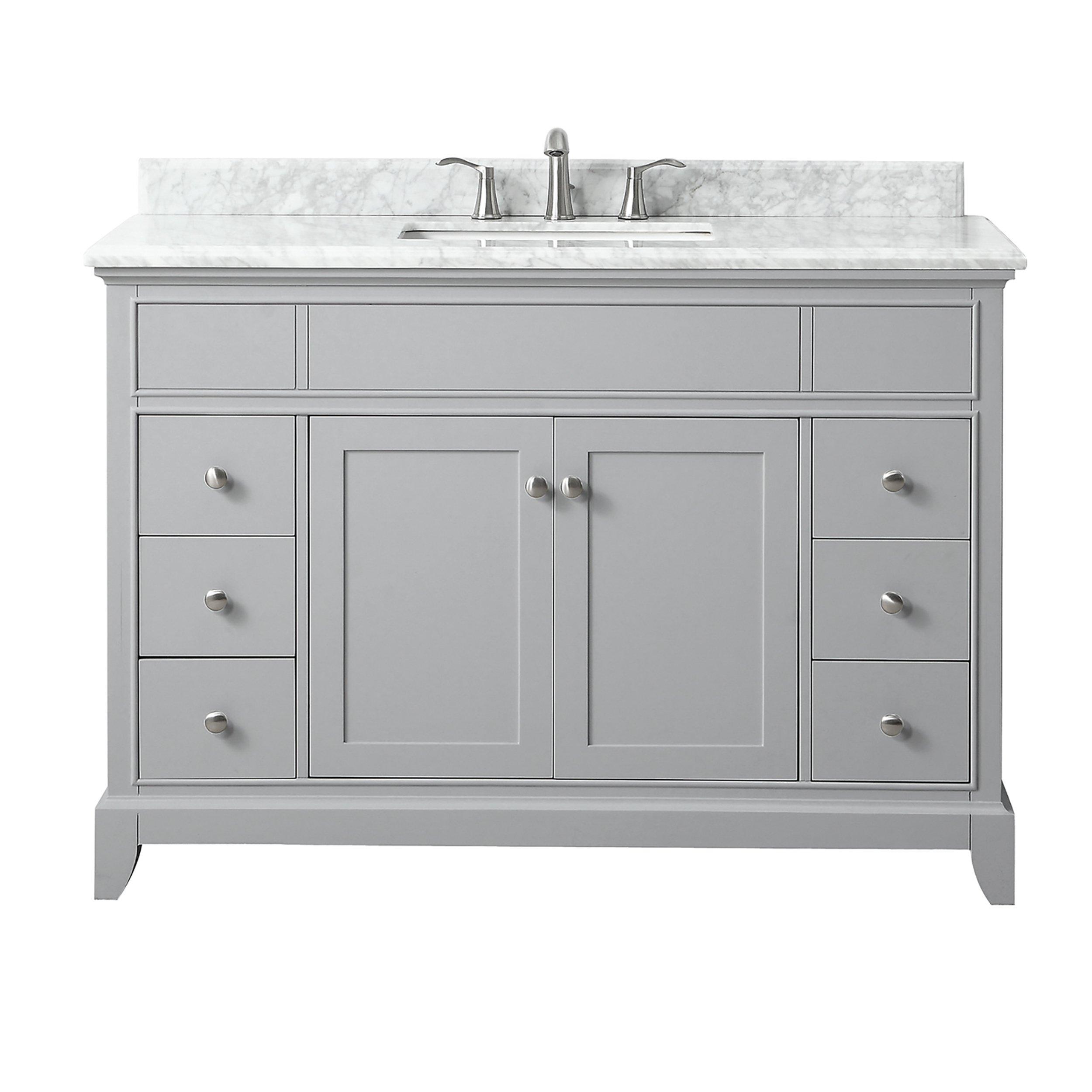 Aurora 49 in. Vanity with Carrara Marble Top Aurora 49 in. Vanity with Carrara Marble Top