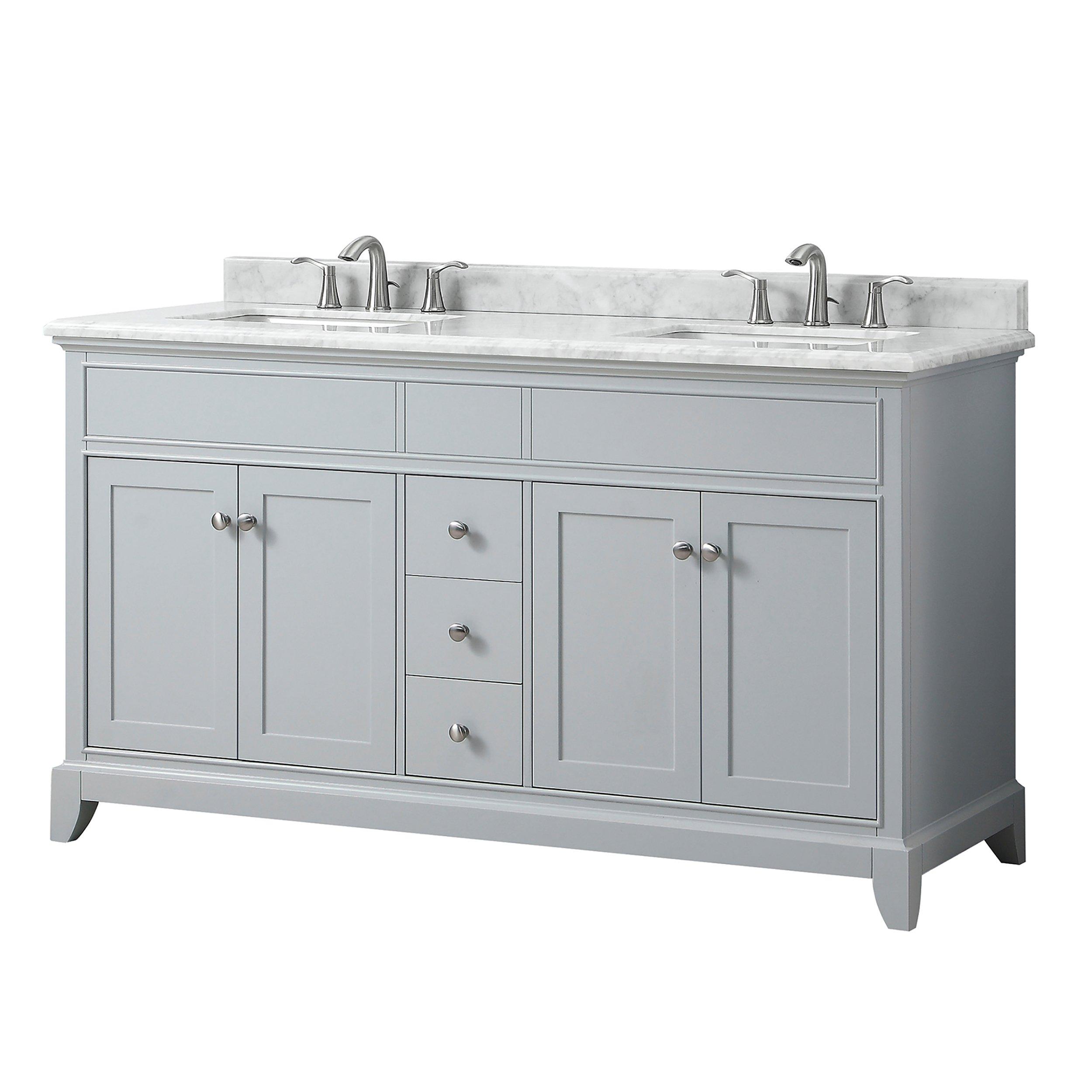 Aurora Blue 37 in. Vanity with Carrara Top