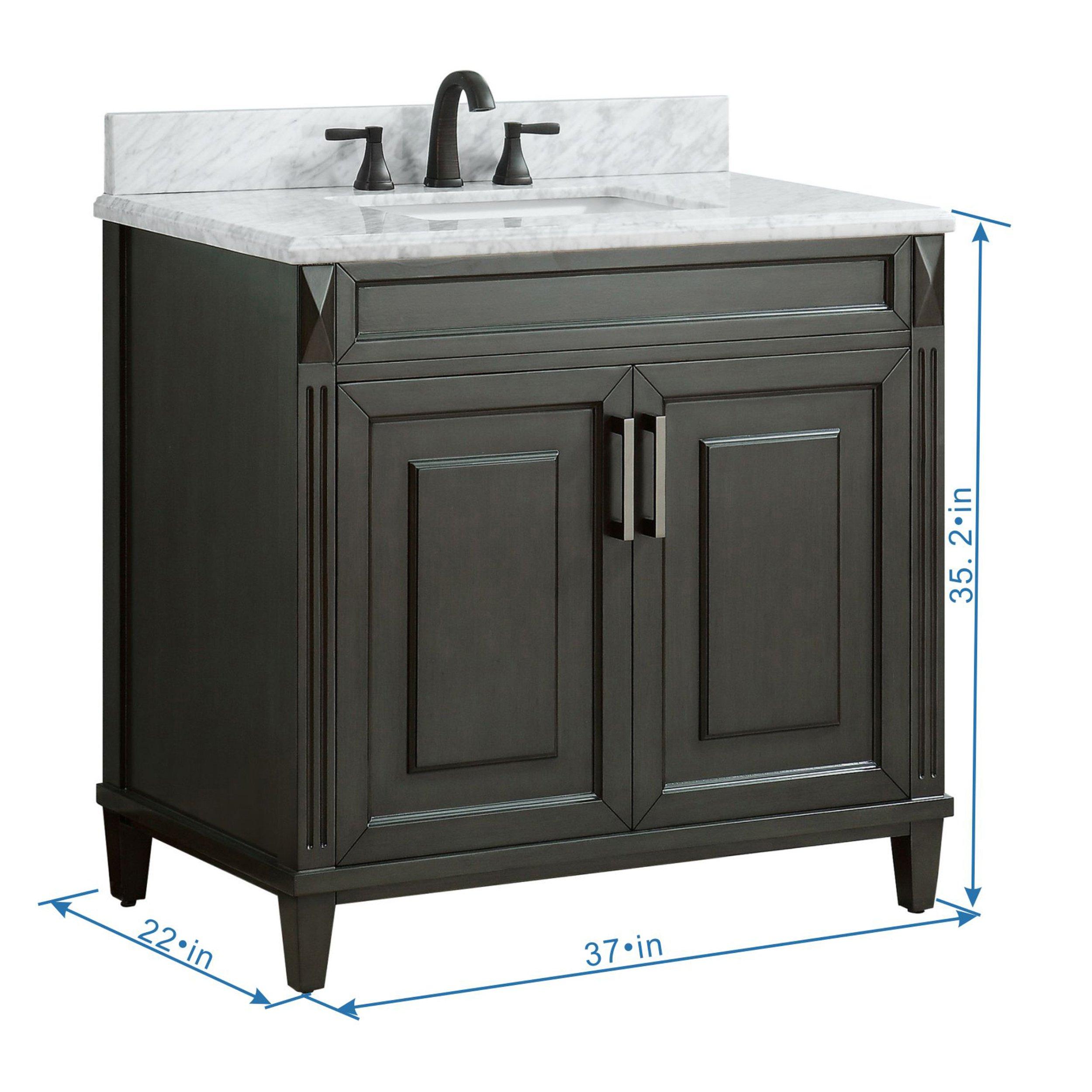 Sterling 37 in. Vanity with Carrara Marble Top | Floor and Decor