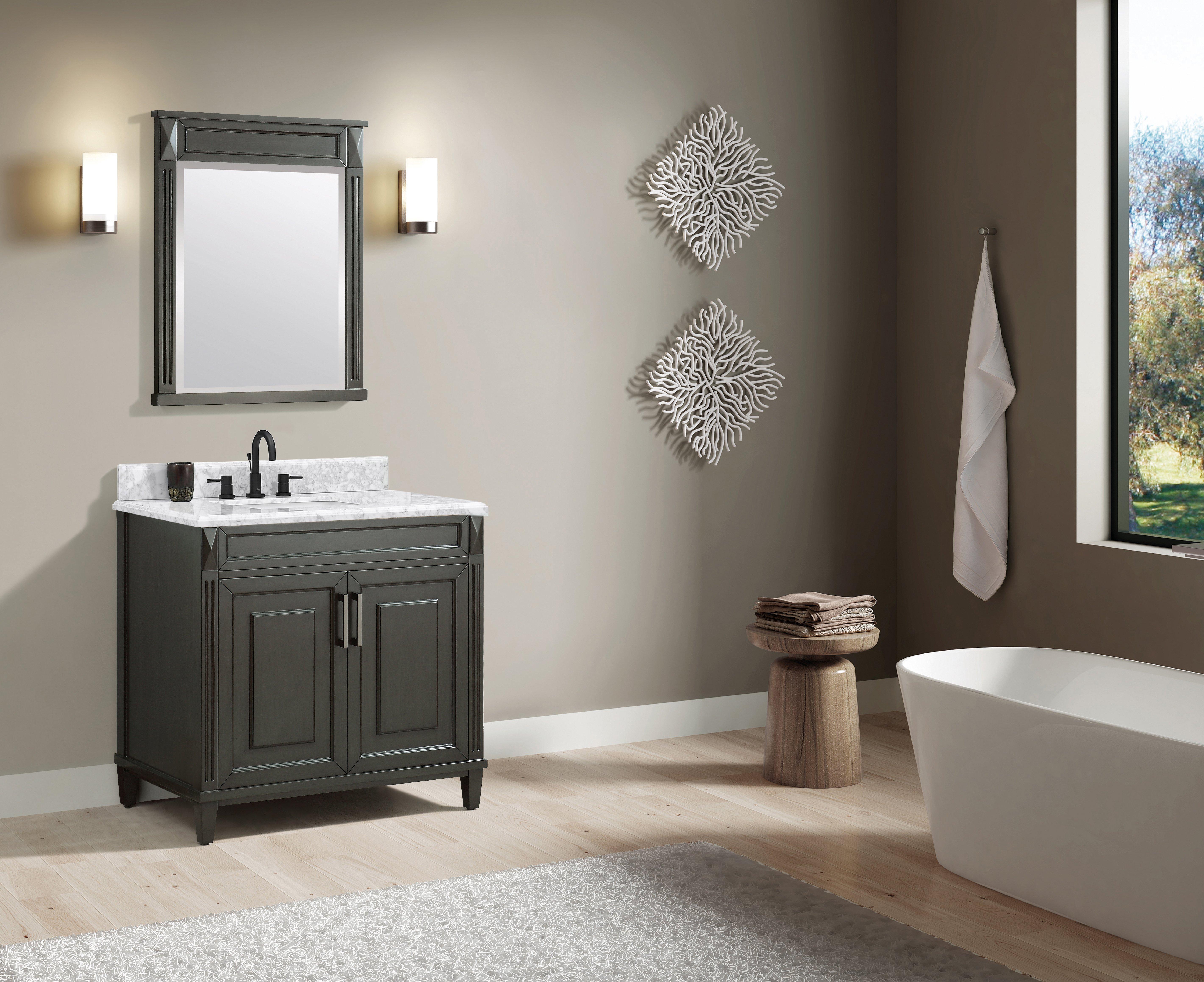 Sterling 37 in. Vanity with Carrara Marble Top