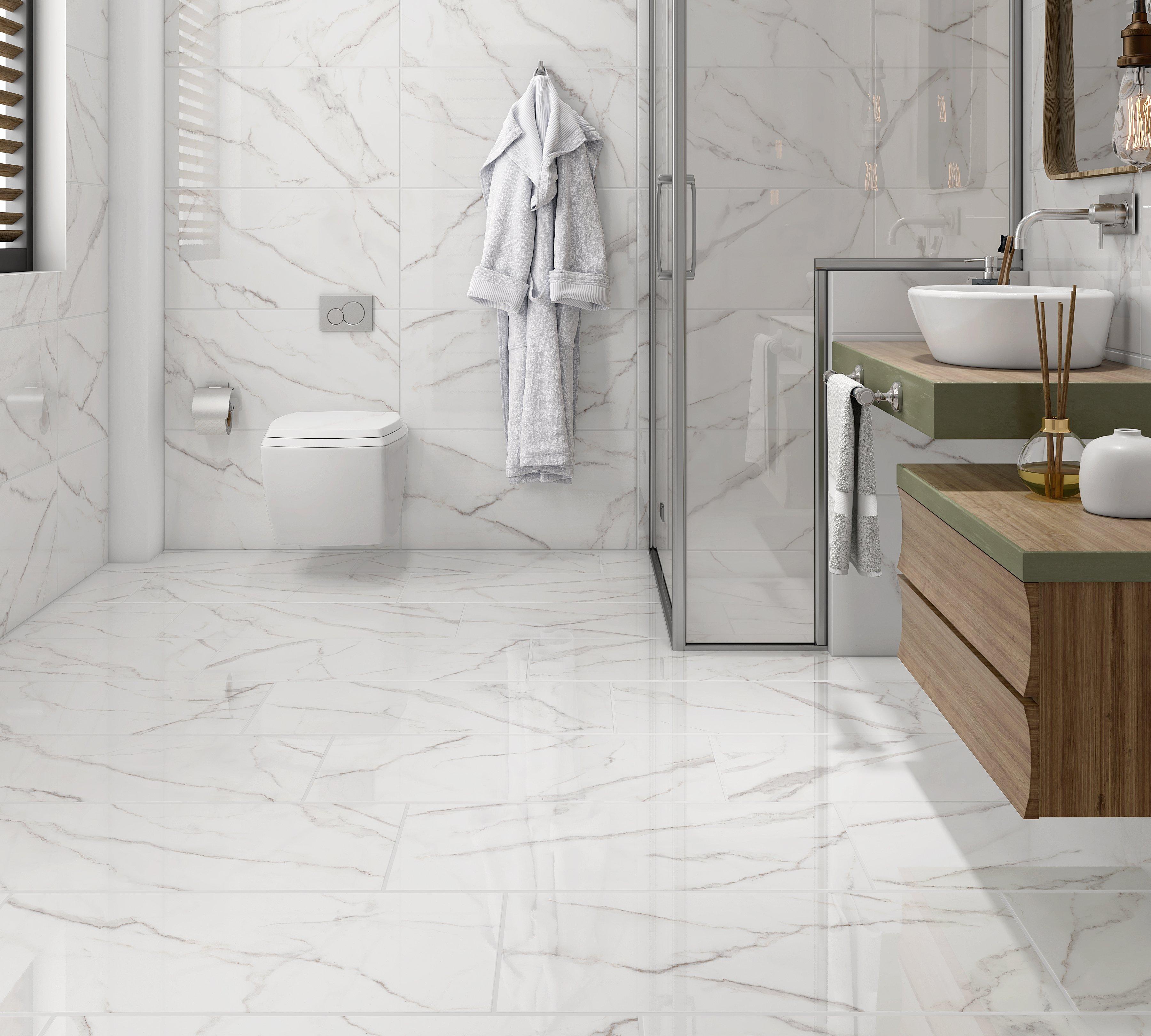 Selah White White Ceramic Tile