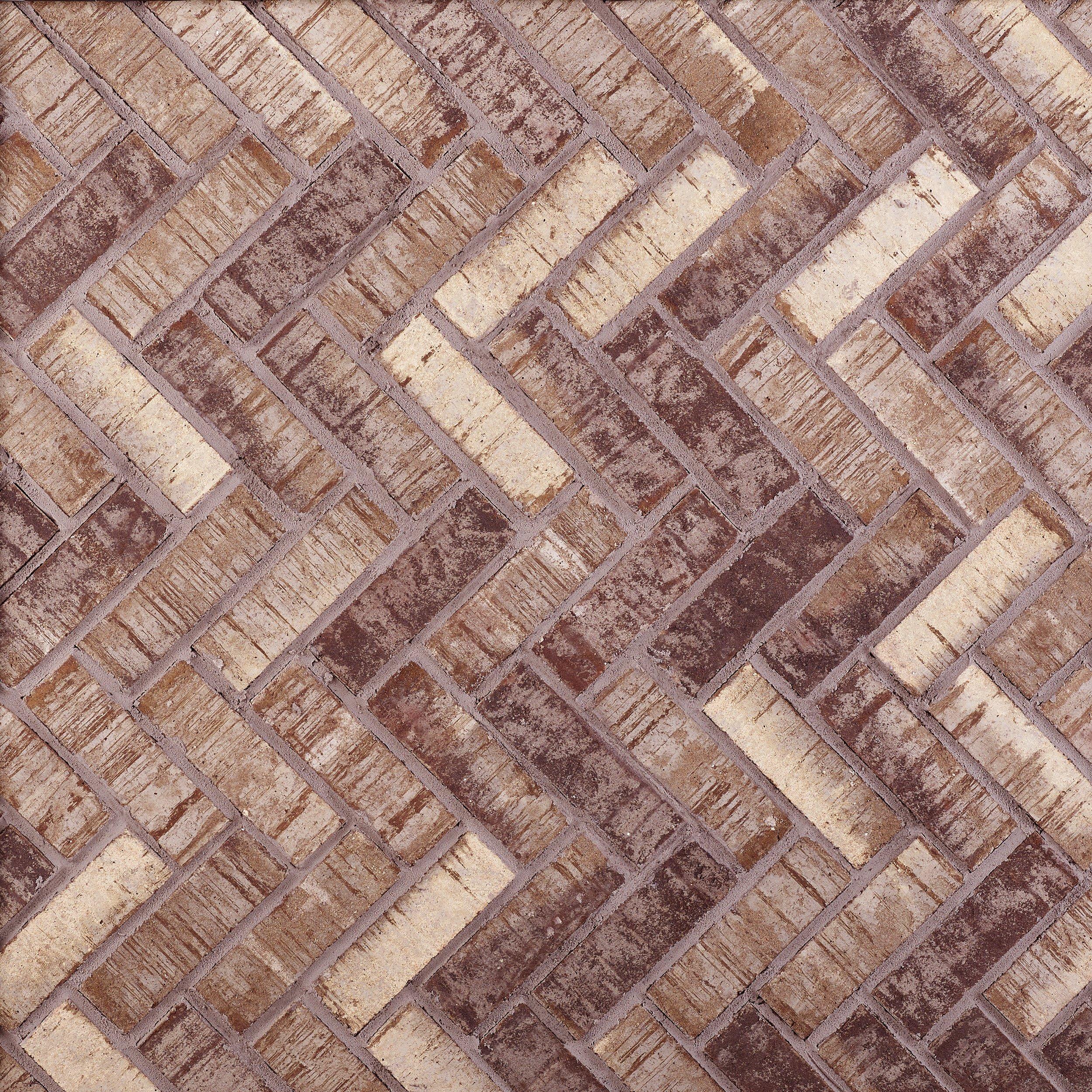 Vintage Oak Thin Brick Herringbone Panel