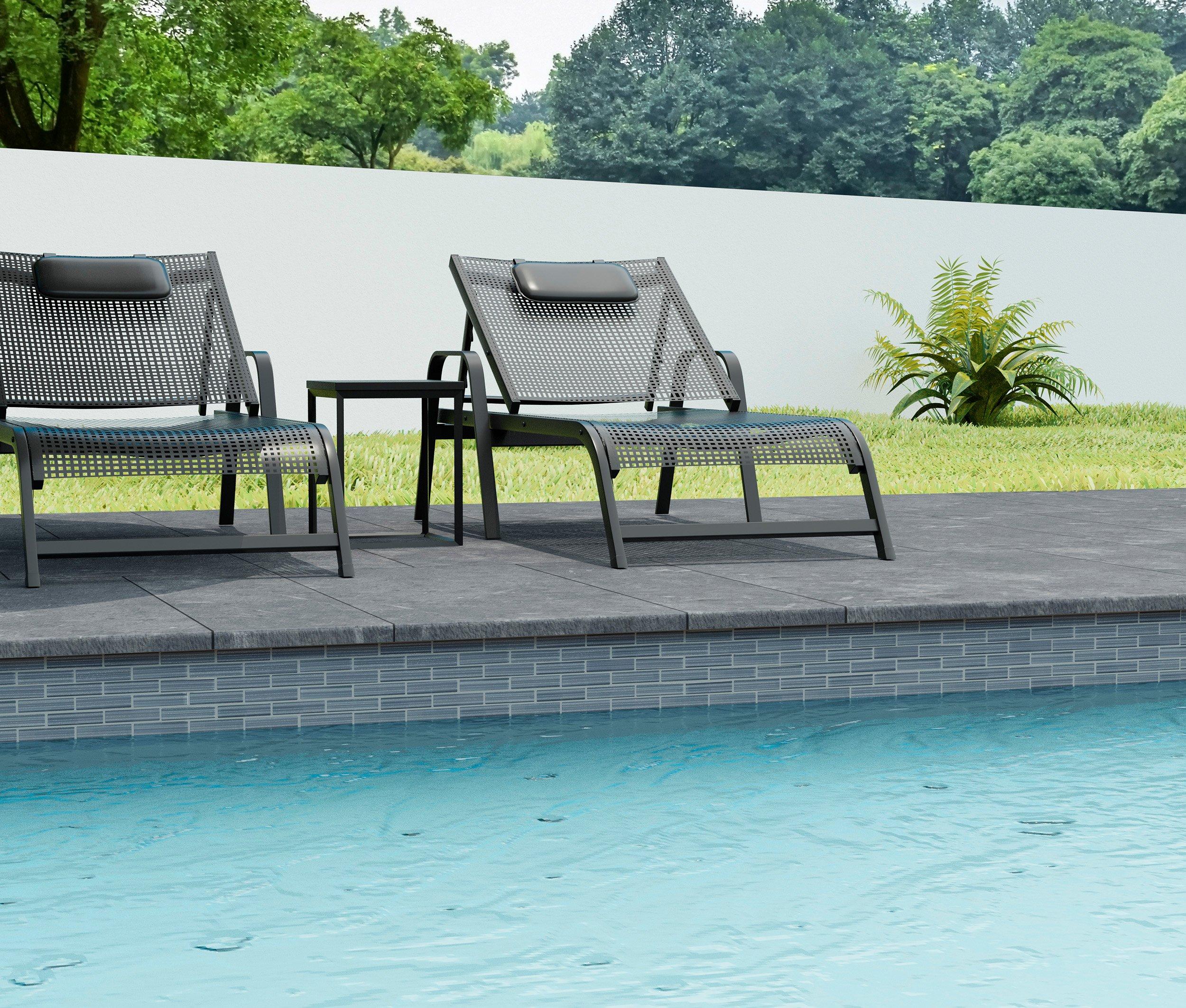 Maya Bay Platinum 1 x 4 in. Brick Glass Mosaic