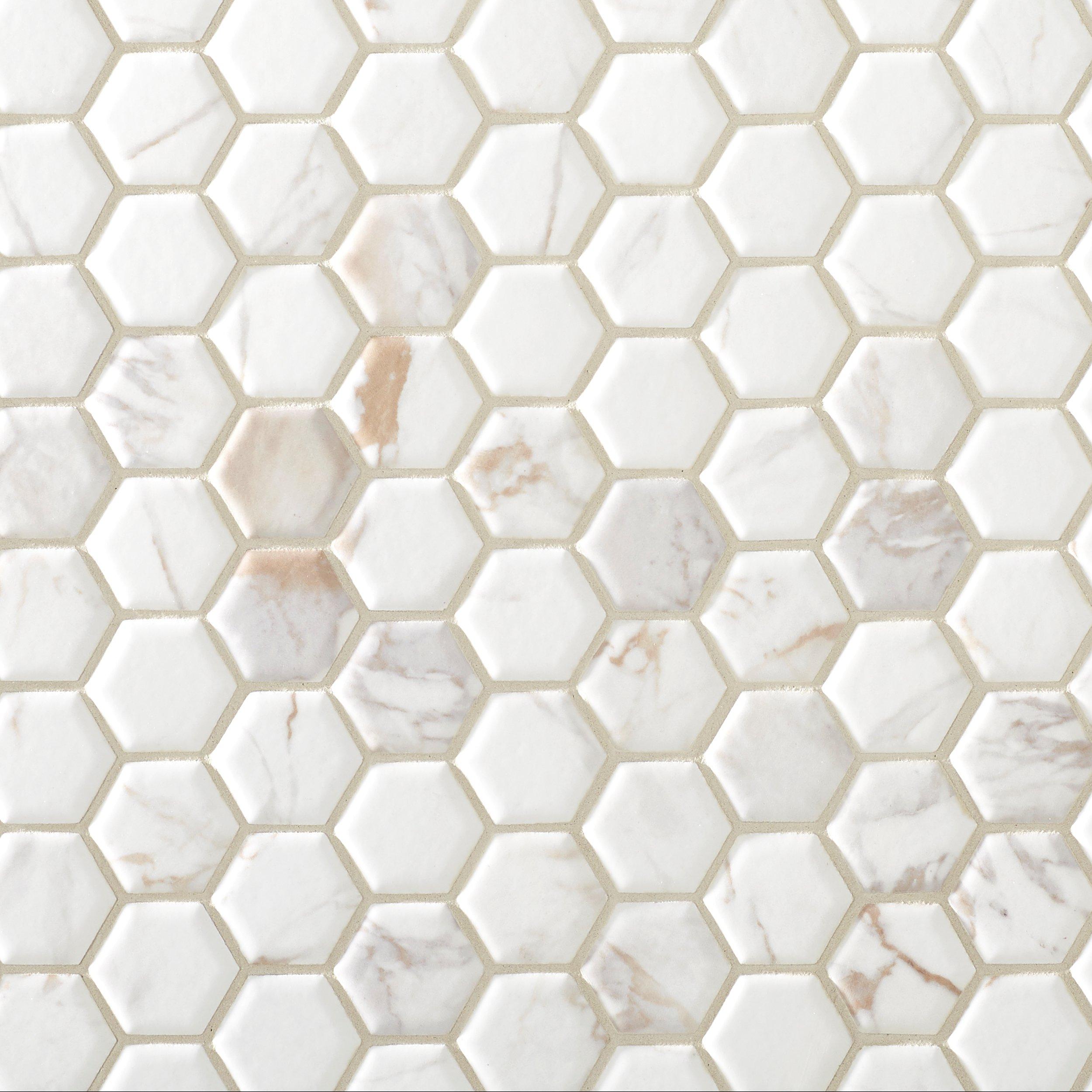 Calacatta Sugar Polished 2 Hexagon Mosaic Tile – All Marble Tiles